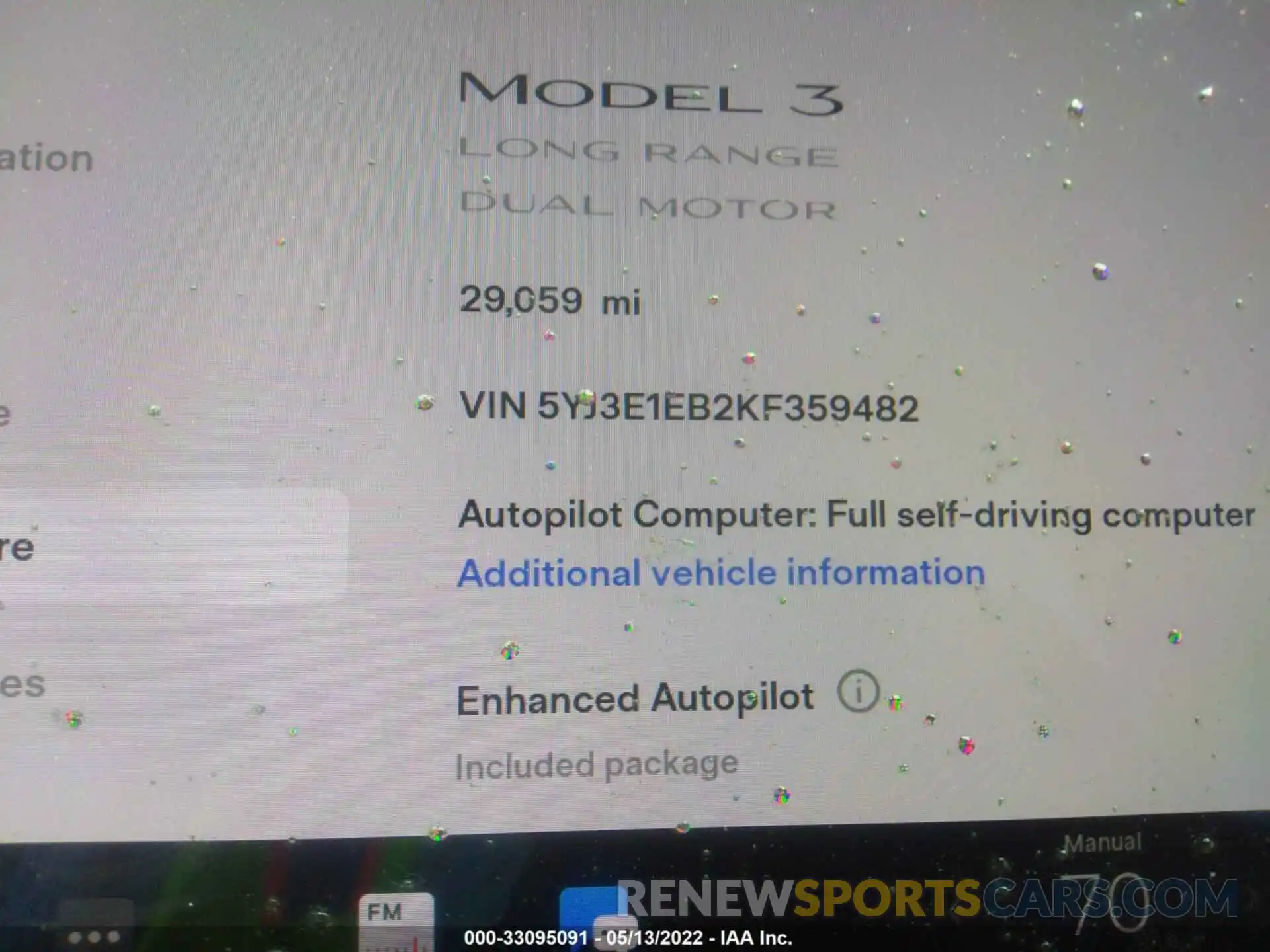 7 Photograph of a damaged car 5YJ3E1EB2KF359482 TESLA MODEL 3 2019