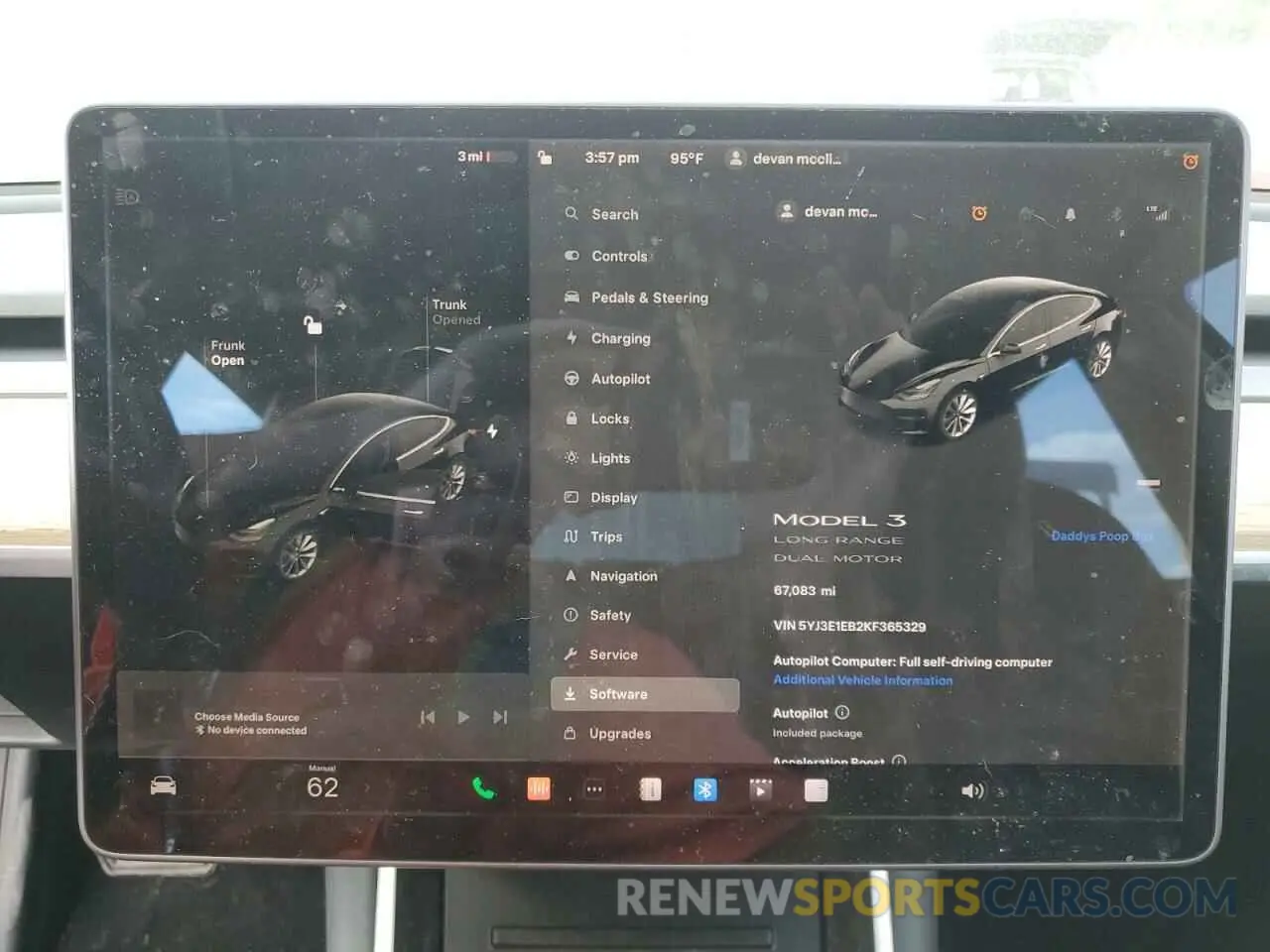 9 Photograph of a damaged car 5YJ3E1EB2KF365329 TESLA MODEL 3 2019