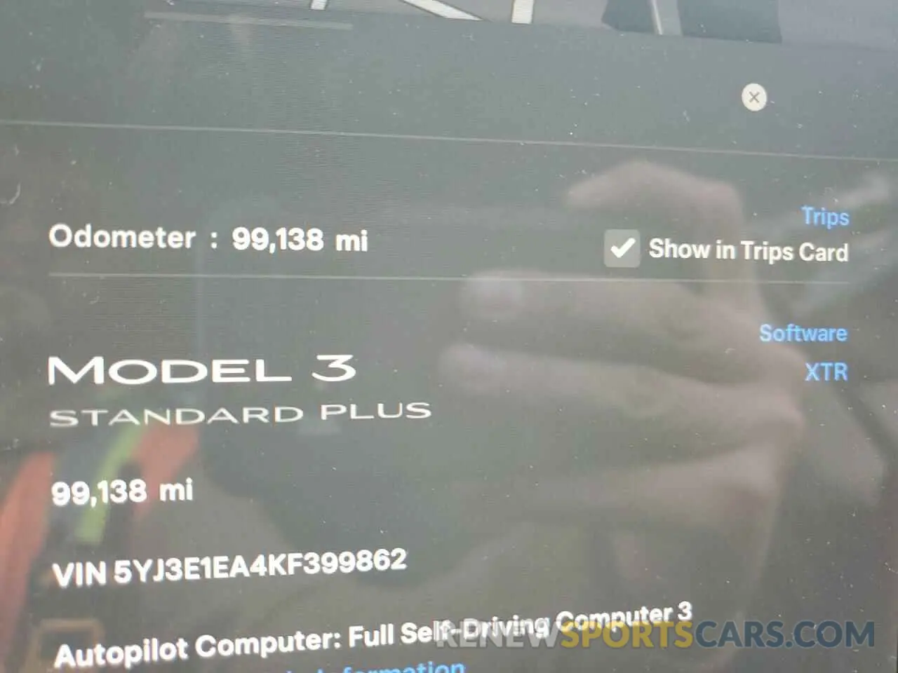 9 Photograph of a damaged car 5YJ3E1EB2KF384303 TESLA MODEL 3 2019