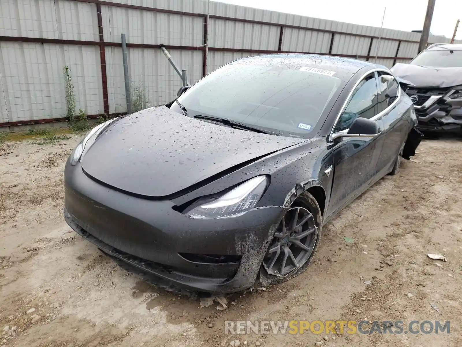 2 Photograph of a damaged car 5YJ3E1EB2KF384334 TESLA MODEL 3 2019