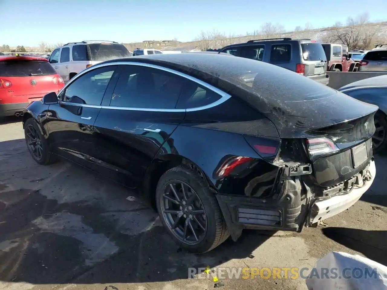 2 Photograph of a damaged car 5YJ3E1EB2KF385127 TESLA MODEL 3 2019