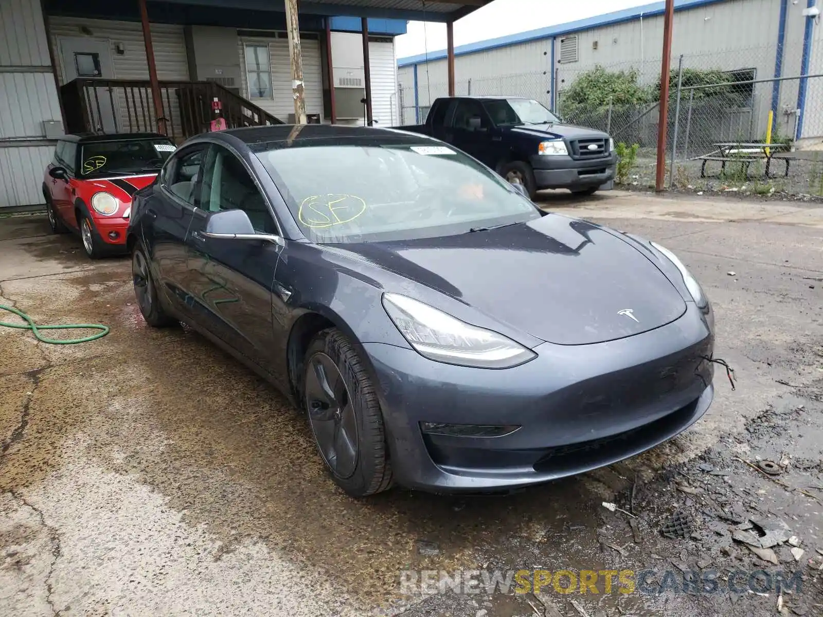 1 Photograph of a damaged car 5YJ3E1EB2KF386519 TESLA MODEL 3 2019