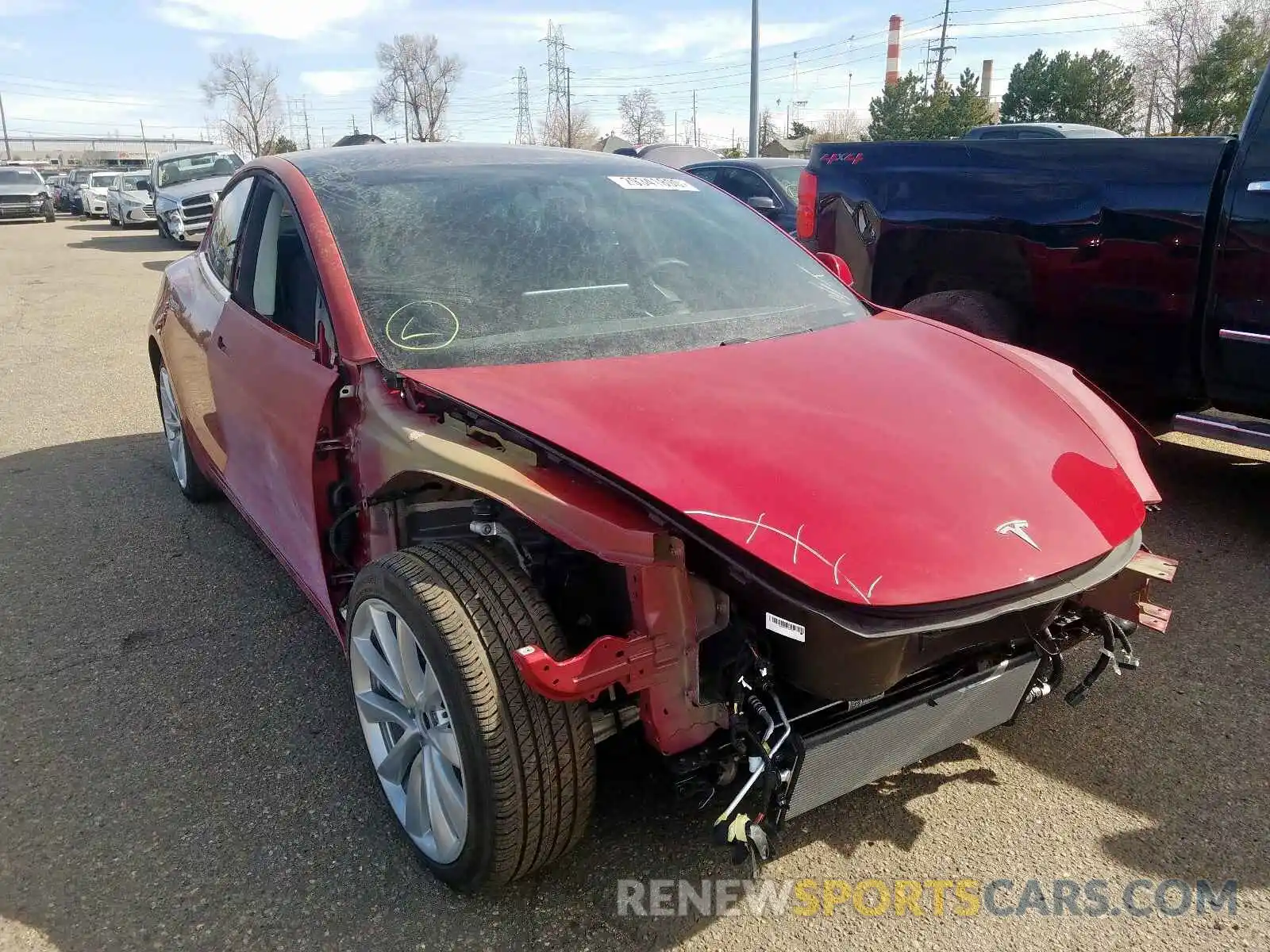 1 Photograph of a damaged car 5YJ3E1EB2KF389808 TESLA MODEL 3 2019