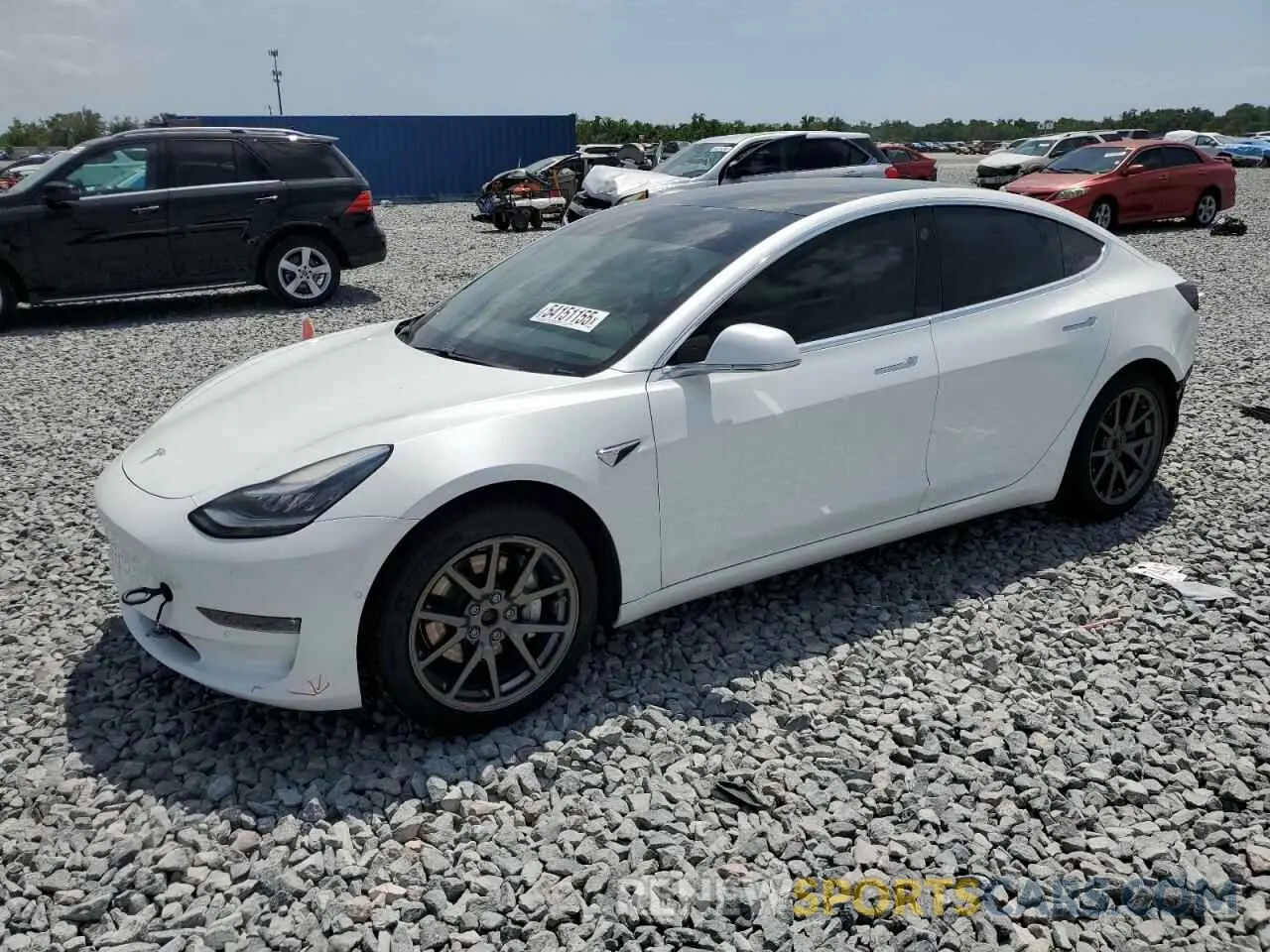 1 Photograph of a damaged car 5YJ3E1EB2KF391185 TESLA MODEL 3 2019