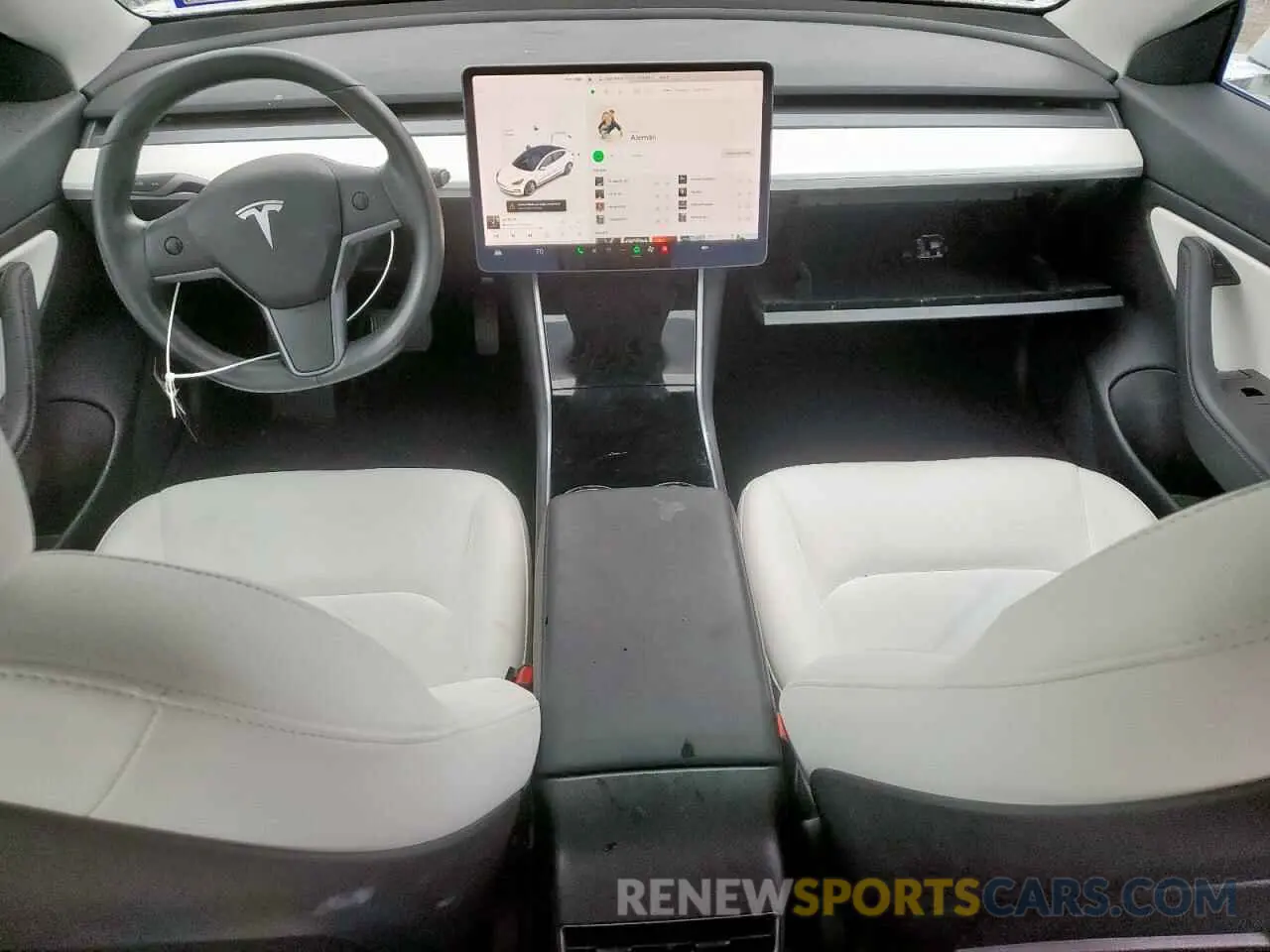 8 Photograph of a damaged car 5YJ3E1EB2KF392305 TESLA MODEL 3 2019