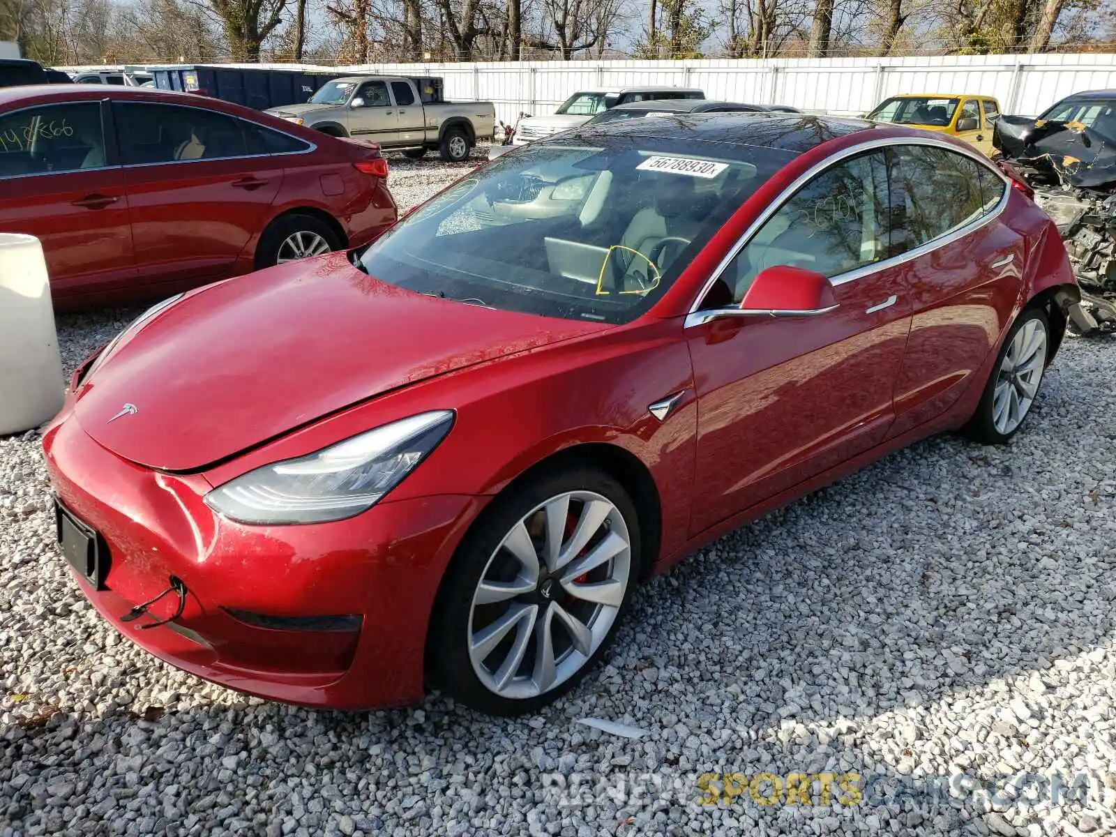 2 Photograph of a damaged car 5YJ3E1EB2KF392997 TESLA MODEL 3 2019