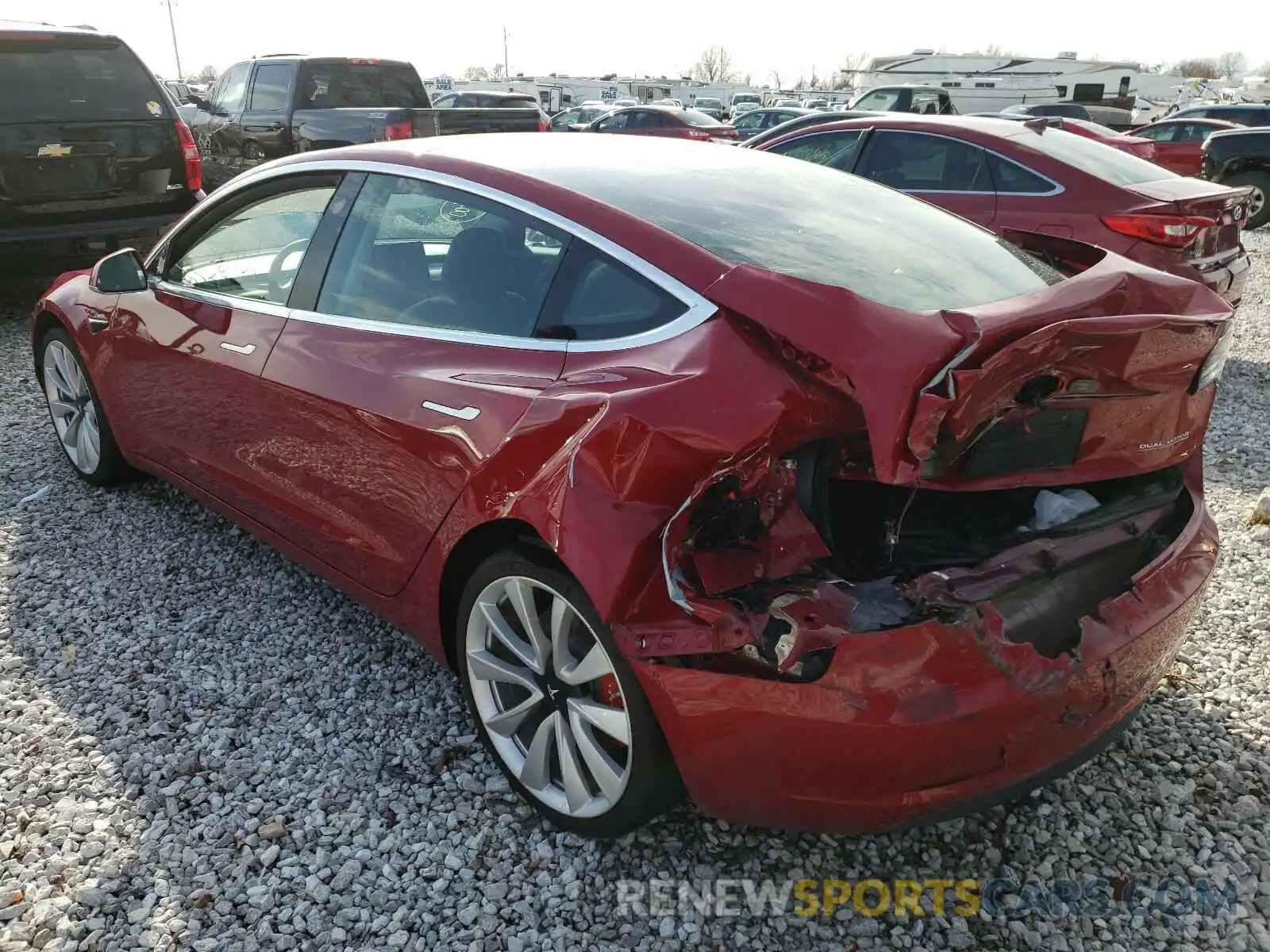 3 Photograph of a damaged car 5YJ3E1EB2KF392997 TESLA MODEL 3 2019