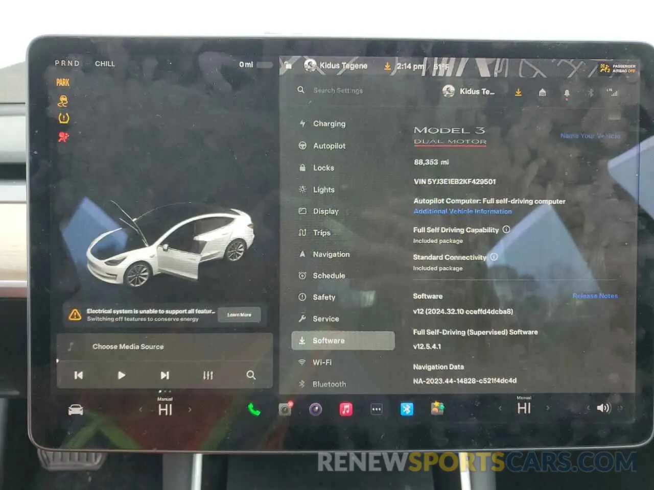 9 Photograph of a damaged car 5YJ3E1EB2KF429501 TESLA MODEL 3 2019