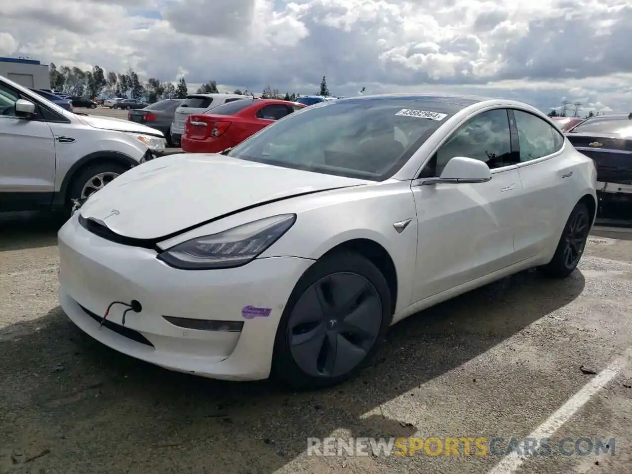 1 Photograph of a damaged car 5YJ3E1EB2KF452907 TESLA MODEL 3 2019