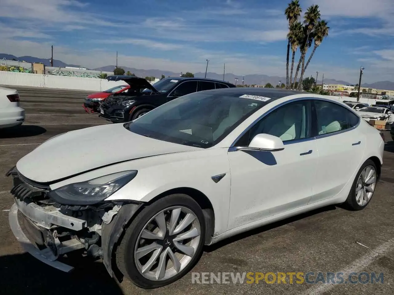 1 Photograph of a damaged car 5YJ3E1EB2KF454706 TESLA MODEL 3 2019