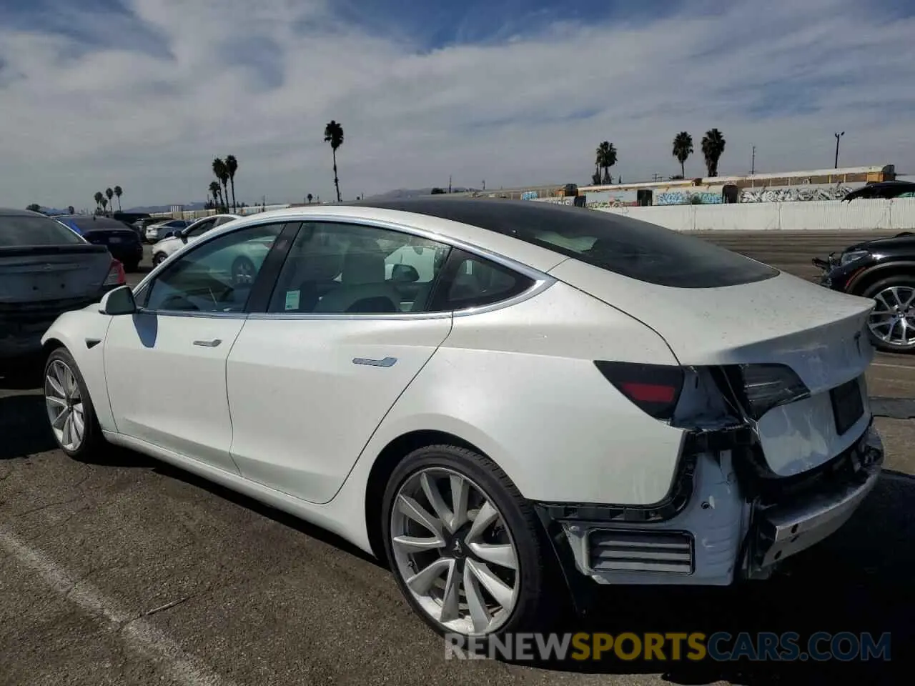 2 Photograph of a damaged car 5YJ3E1EB2KF454706 TESLA MODEL 3 2019