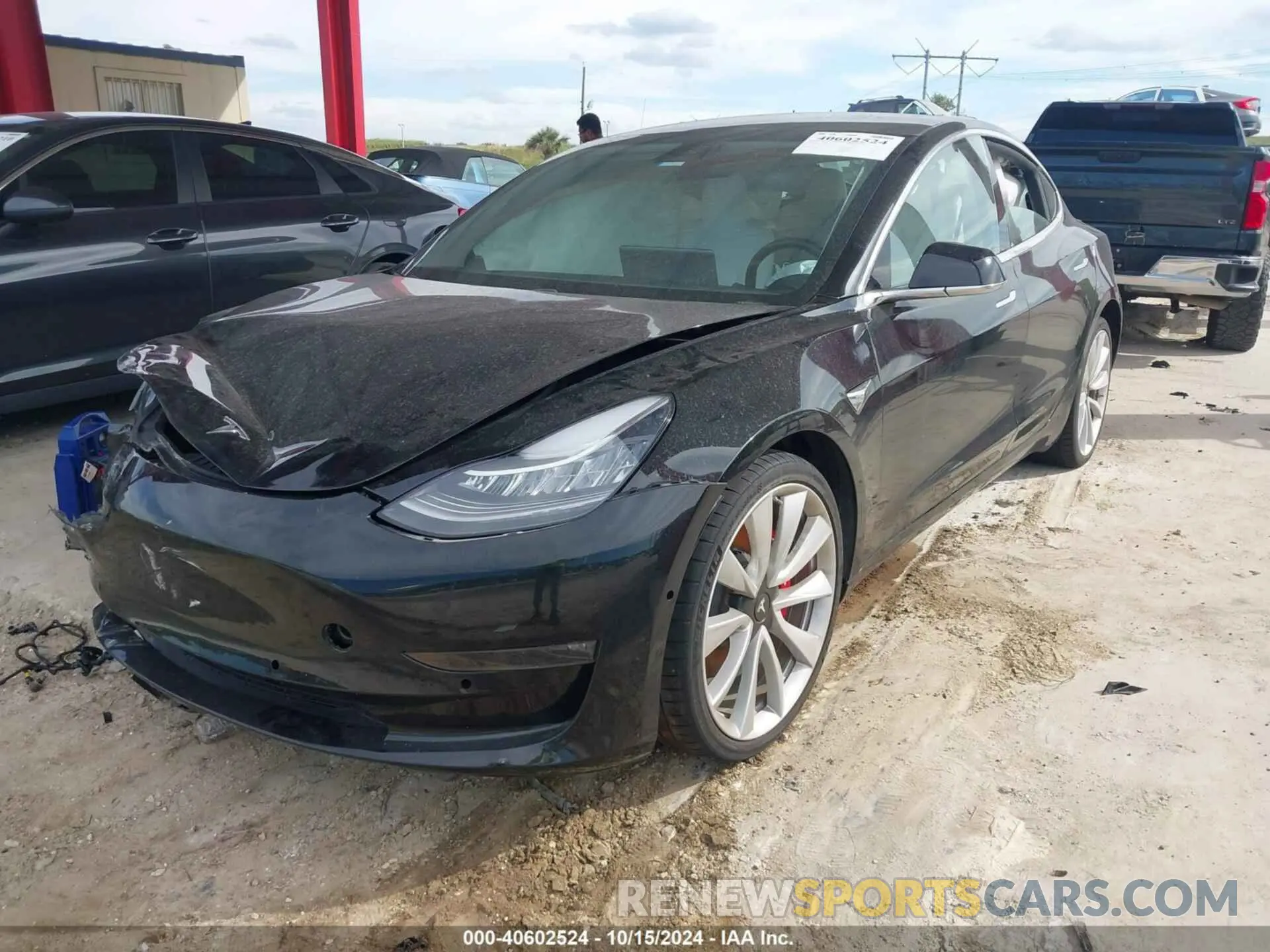 2 Photograph of a damaged car 5YJ3E1EB2KF455015 TESLA MODEL 3 2019
