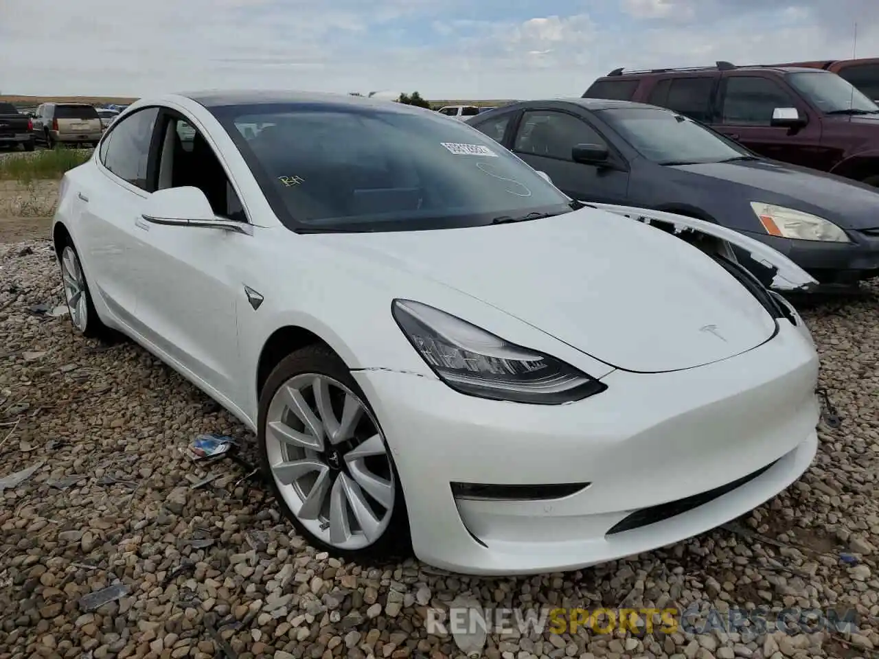 1 Photograph of a damaged car 5YJ3E1EB2KF469318 TESLA MODEL 3 2019