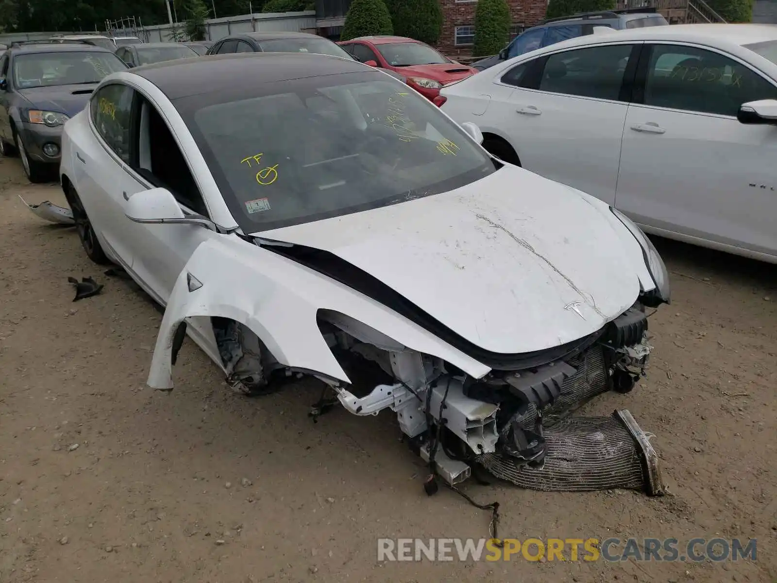 1 Photograph of a damaged car 5YJ3E1EB2KF493893 TESLA MODEL 3 2019