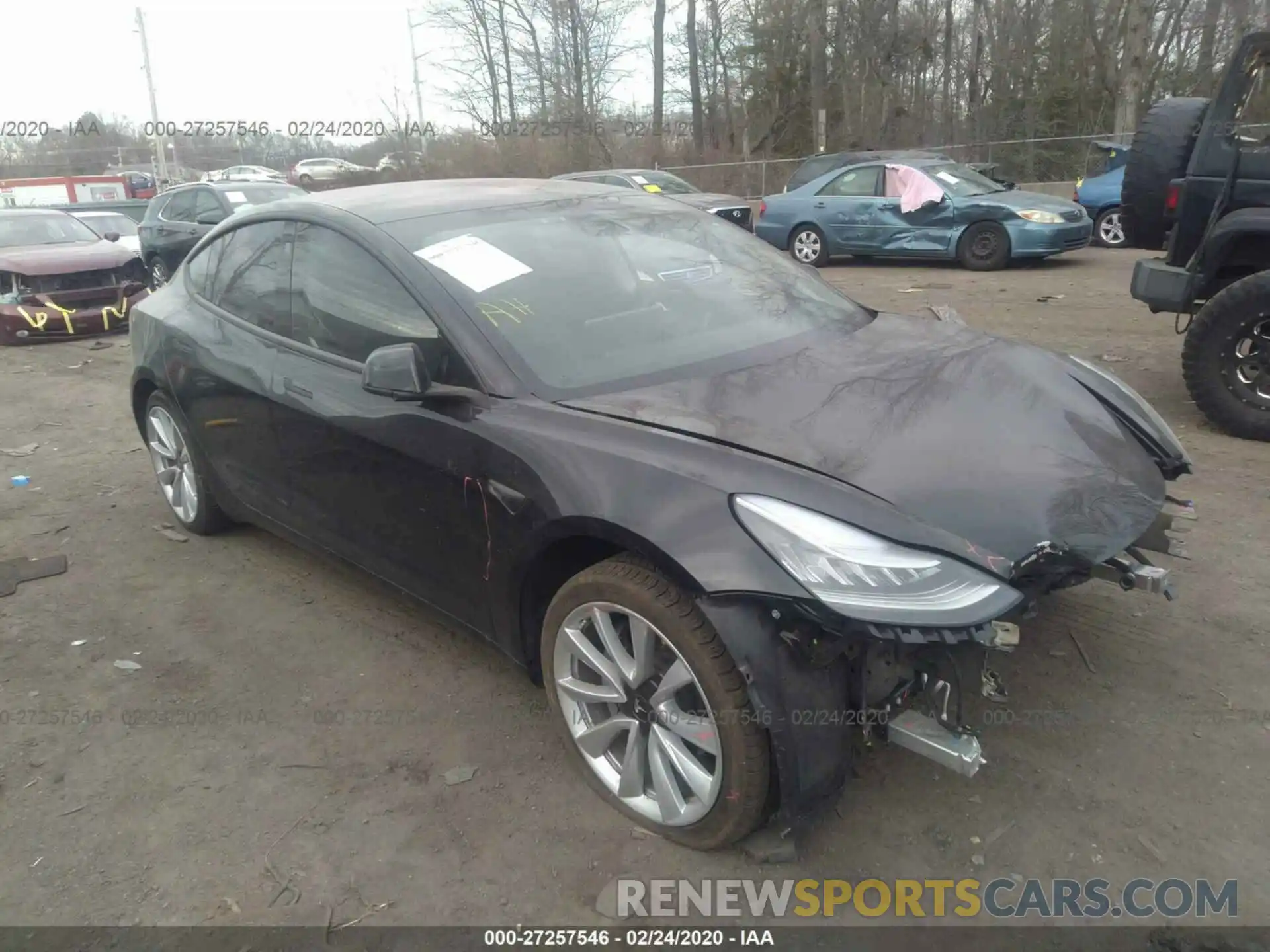 1 Photograph of a damaged car 5YJ3E1EB3KF191884 TESLA MODEL 3 2019