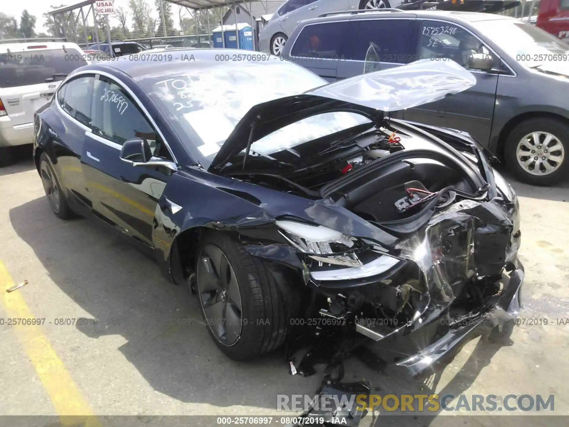 1 Photograph of a damaged car 5YJ3E1EB3KF208943 TESLA MODEL 3 2019