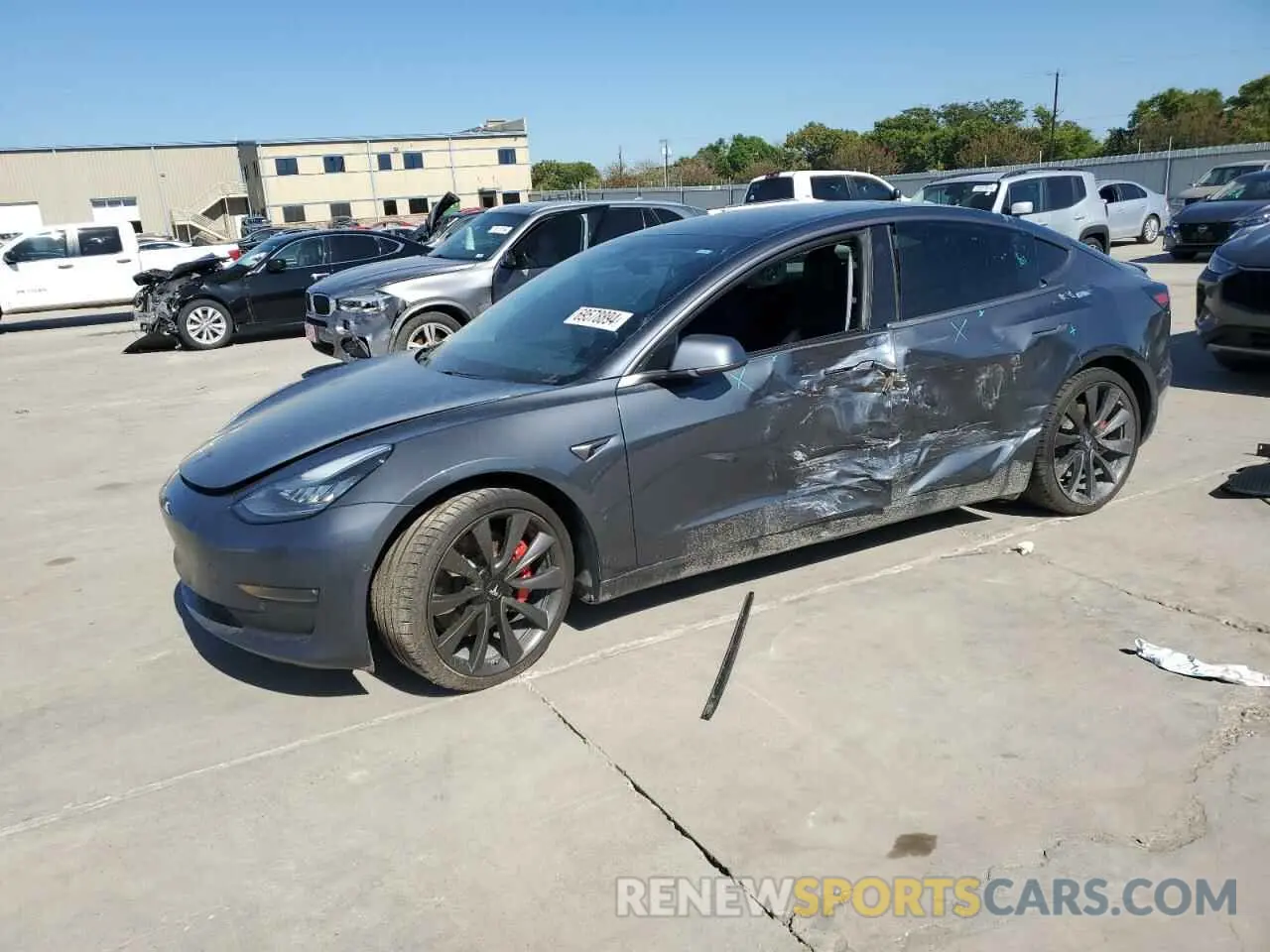 1 Photograph of a damaged car 5YJ3E1EB3KF231137 TESLA MODEL 3 2019