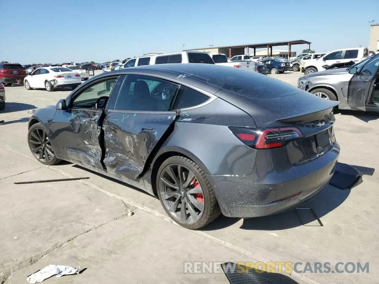 2 Photograph of a damaged car 5YJ3E1EB3KF231137 TESLA MODEL 3 2019