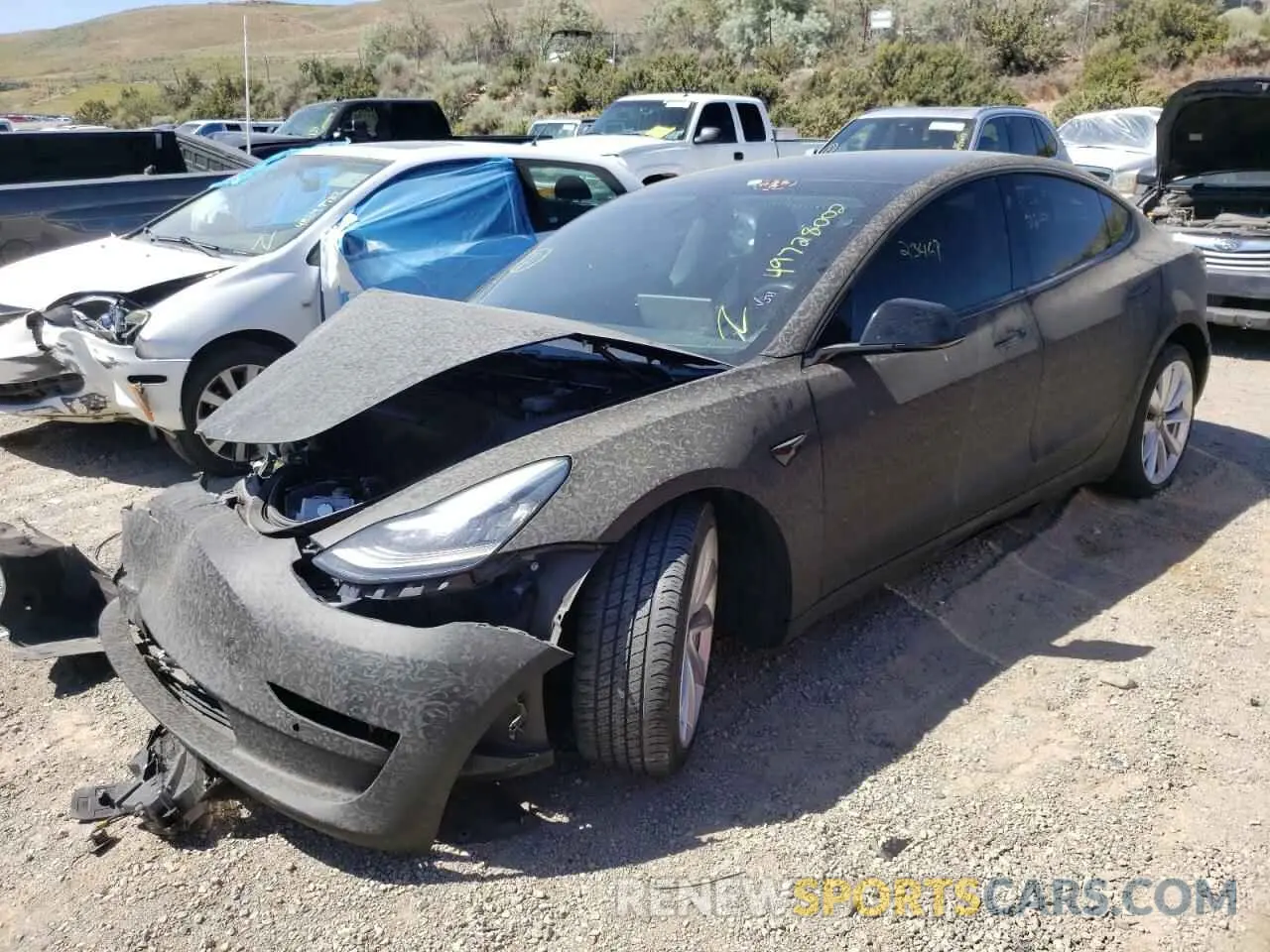 2 Photograph of a damaged car 5YJ3E1EB3KF364934 TESLA MODEL 3 2019
