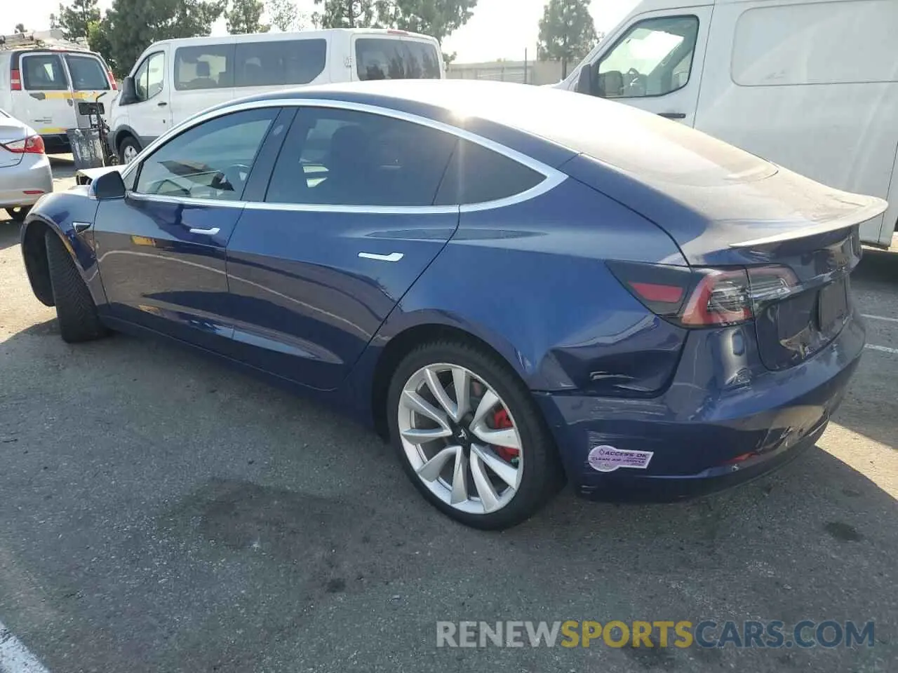 2 Photograph of a damaged car 5YJ3E1EB3KF365601 TESLA MODEL 3 2019