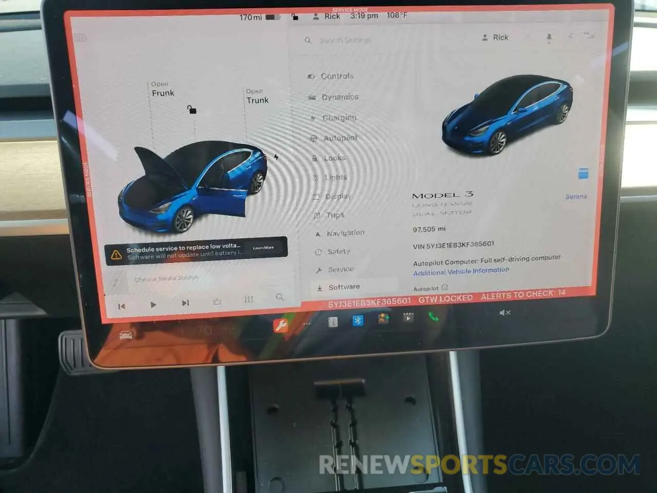 9 Photograph of a damaged car 5YJ3E1EB3KF365601 TESLA MODEL 3 2019