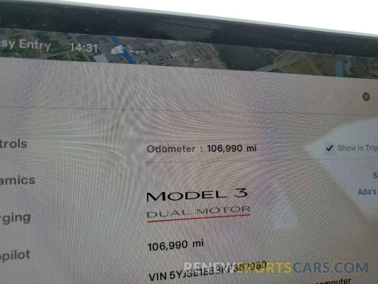 9 Photograph of a damaged car 5YJ3E1EB3KF367980 TESLA MODEL 3 2019