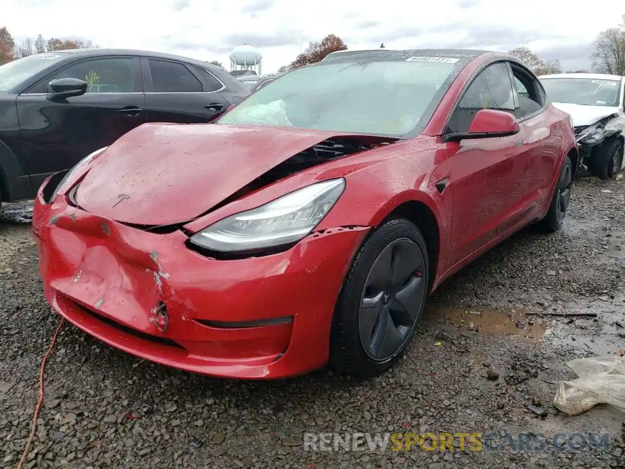 2 Photograph of a damaged car 5YJ3E1EB3KF387145 TESLA MODEL 3 2019