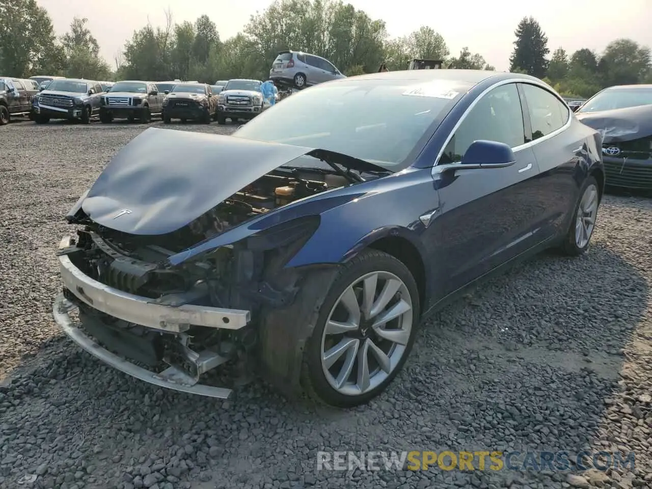1 Photograph of a damaged car 5YJ3E1EB3KF389977 TESLA MODEL 3 2019