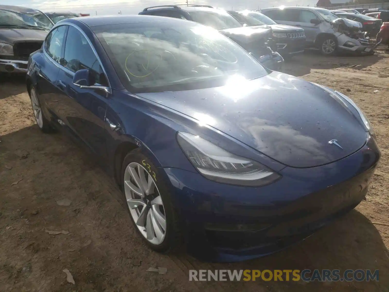 1 Photograph of a damaged car 5YJ3E1EB3KF390028 TESLA MODEL 3 2019