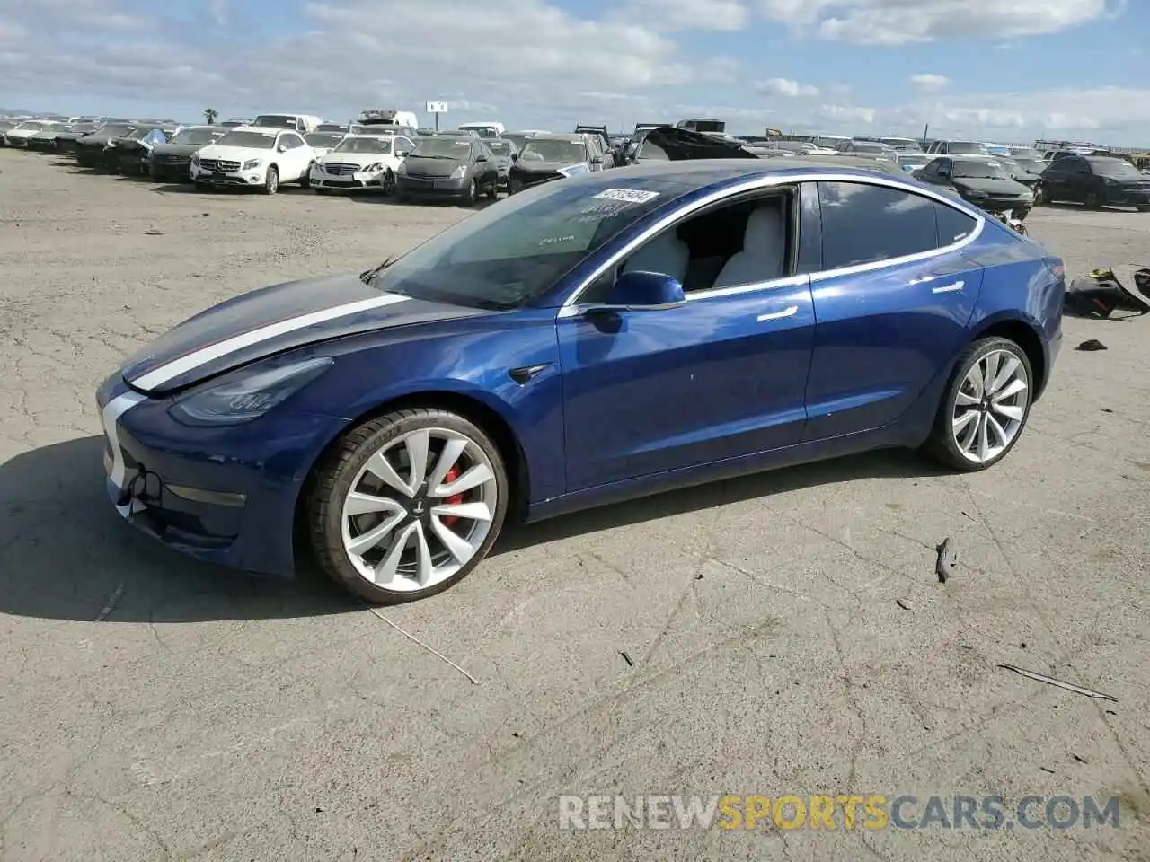 1 Photograph of a damaged car 5YJ3E1EB3KF393592 TESLA MODEL 3 2019