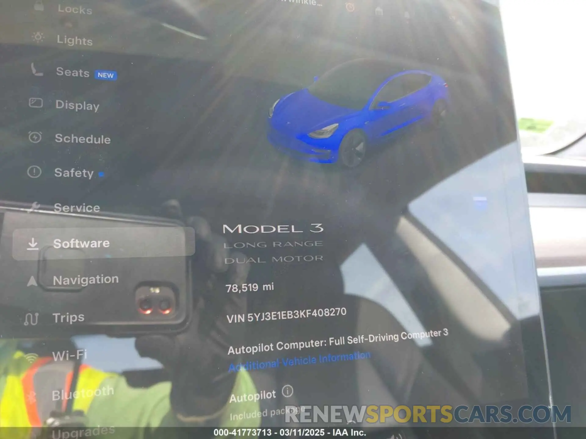 7 Photograph of a damaged car 5YJ3E1EB3KF408270 TESLA MODEL 3 2019