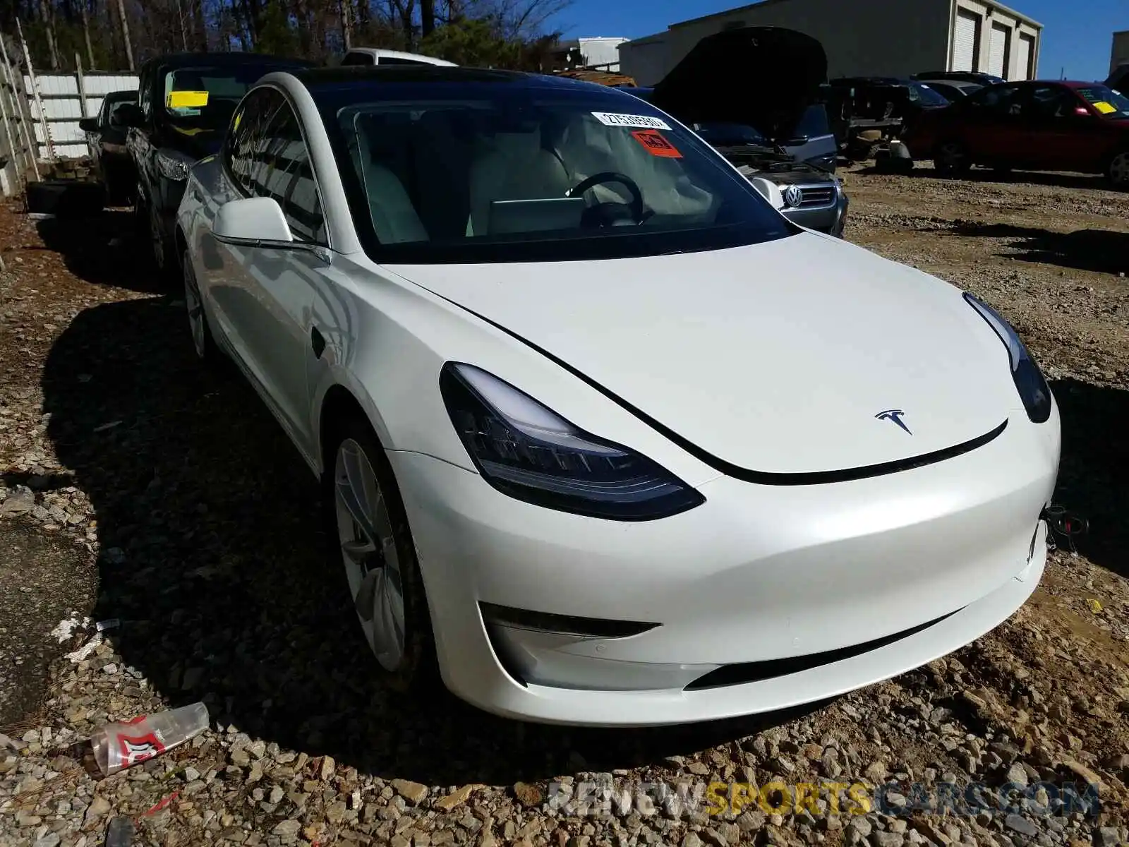 1 Photograph of a damaged car 5YJ3E1EB3KF472700 TESLA MODEL 3 2019