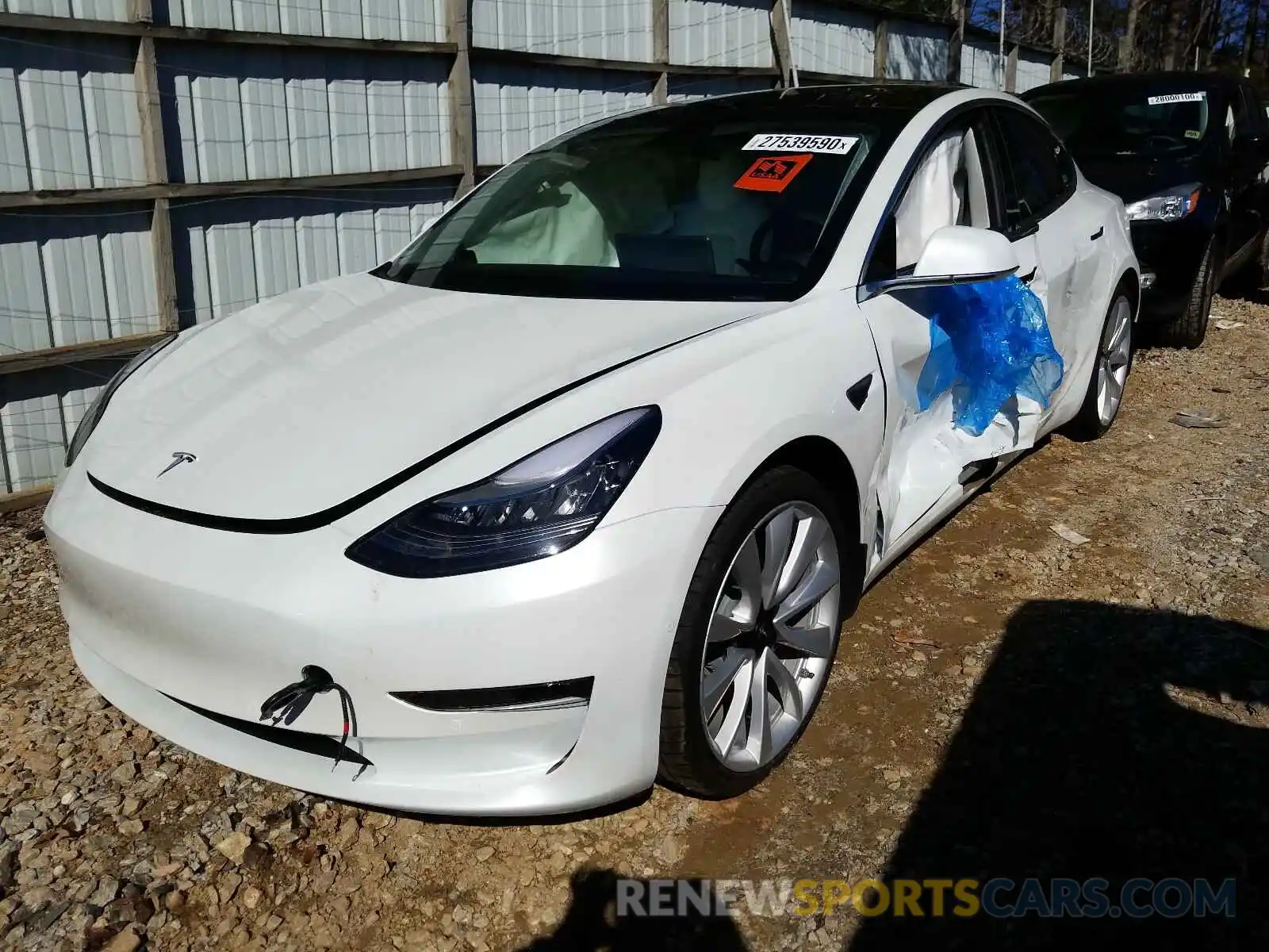 2 Photograph of a damaged car 5YJ3E1EB3KF472700 TESLA MODEL 3 2019