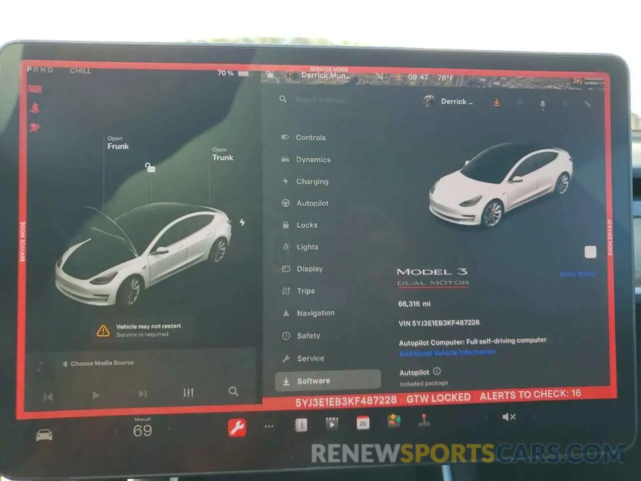 9 Photograph of a damaged car 5YJ3E1EB3KF487228 TESLA MODEL 3 2019