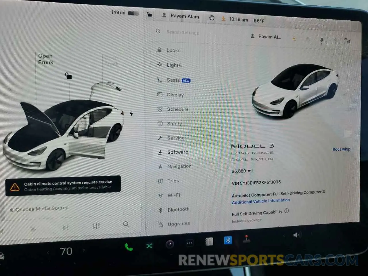 9 Photograph of a damaged car 5YJ3E1EB3KF513035 TESLA MODEL 3 2019