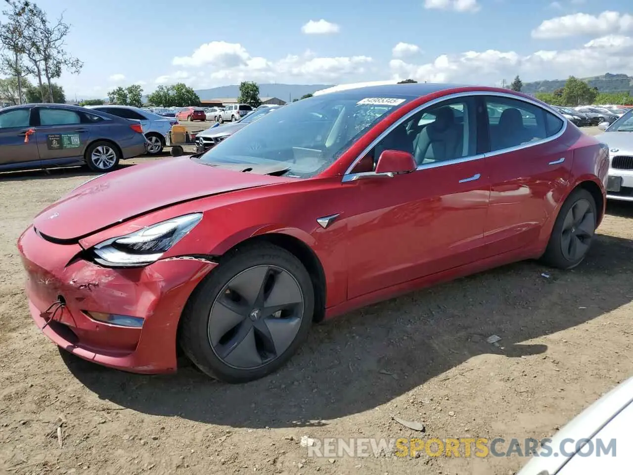 1 Photograph of a damaged car 5YJ3E1EB4KF193868 TESLA MODEL 3 2019