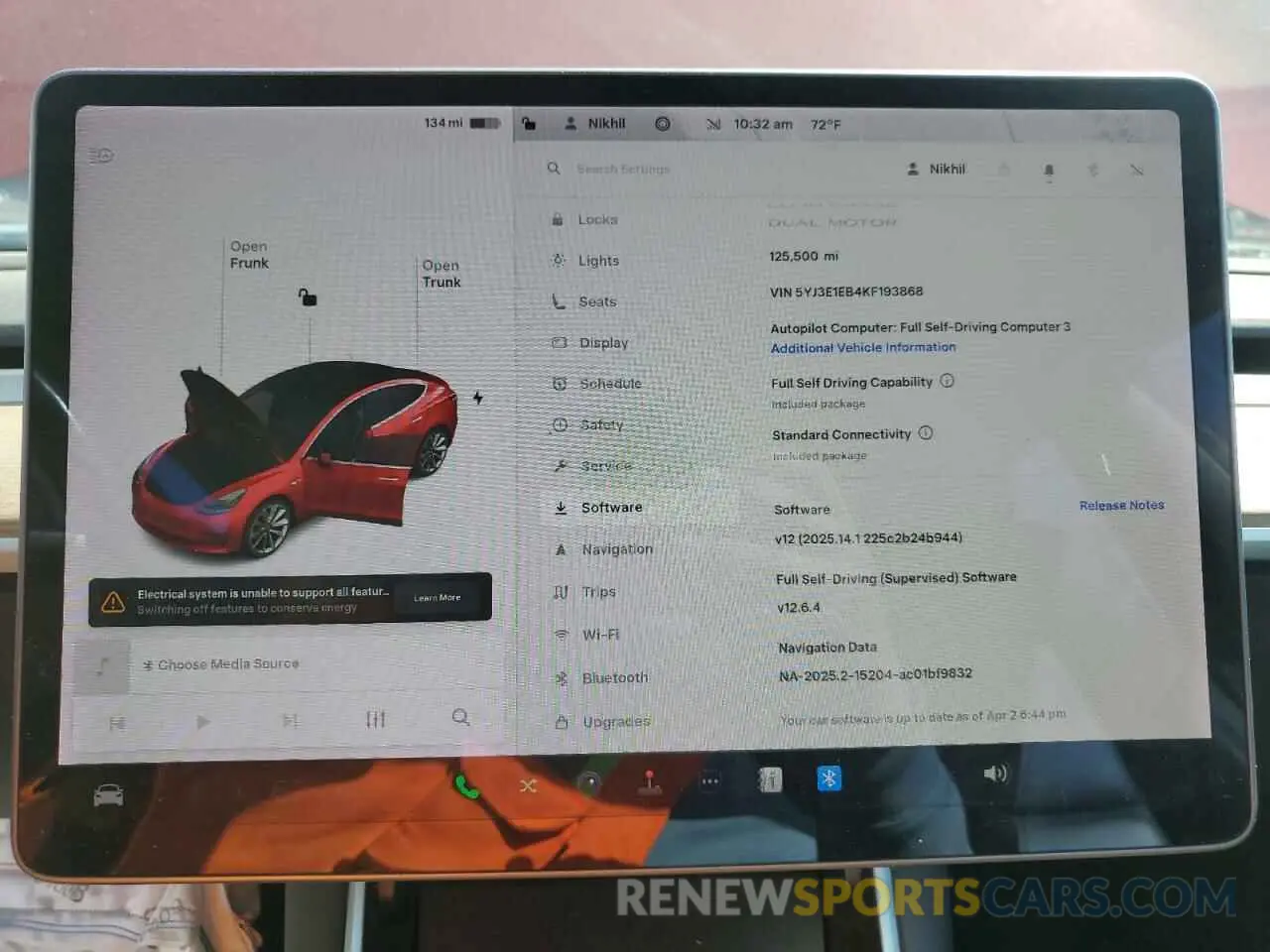 9 Photograph of a damaged car 5YJ3E1EB4KF193868 TESLA MODEL 3 2019