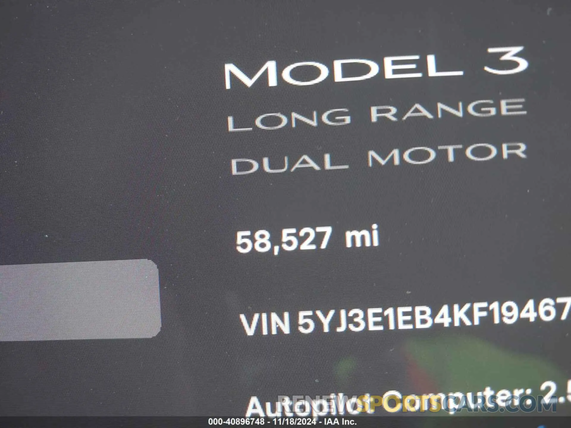 14 Photograph of a damaged car 5YJ3E1EB4KF194678 TESLA MODEL 3 2019