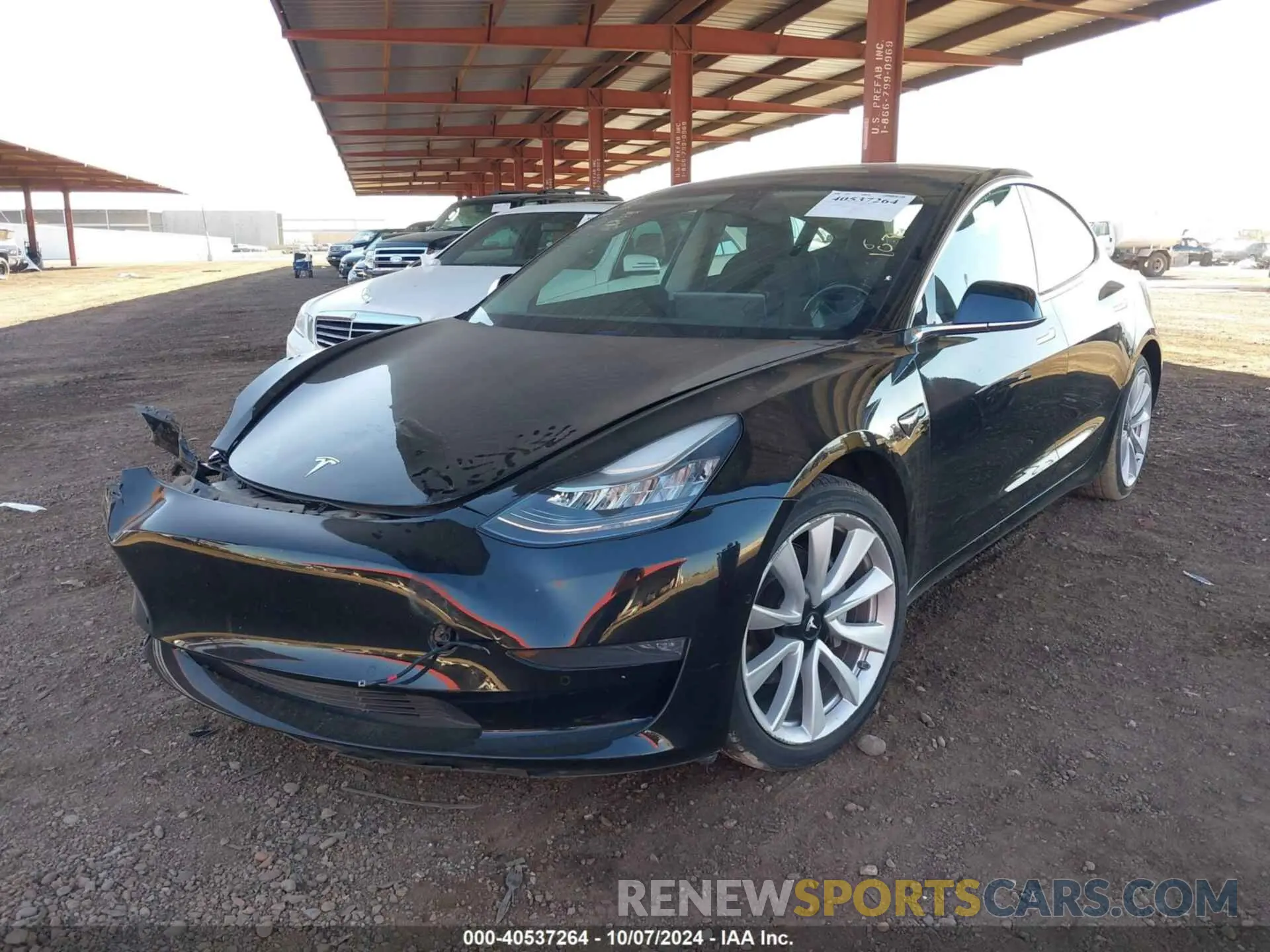 2 Photograph of a damaged car 5YJ3E1EB4KF364800 TESLA MODEL 3 2019