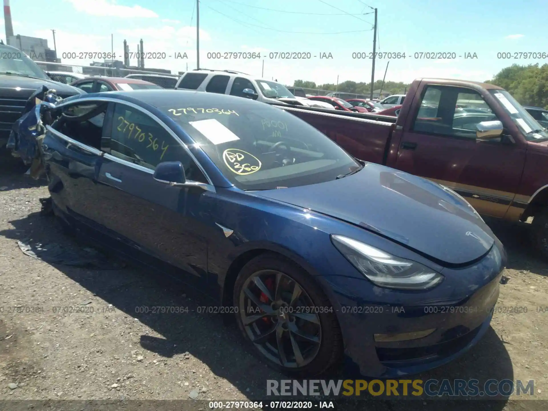 1 Photograph of a damaged car 5YJ3E1EB4KF393097 TESLA MODEL 3 2019