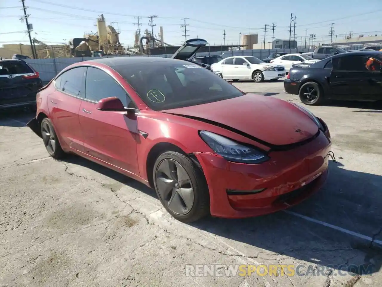 1 Photograph of a damaged car 5YJ3E1EB4KF406754 TESLA MODEL 3 2019