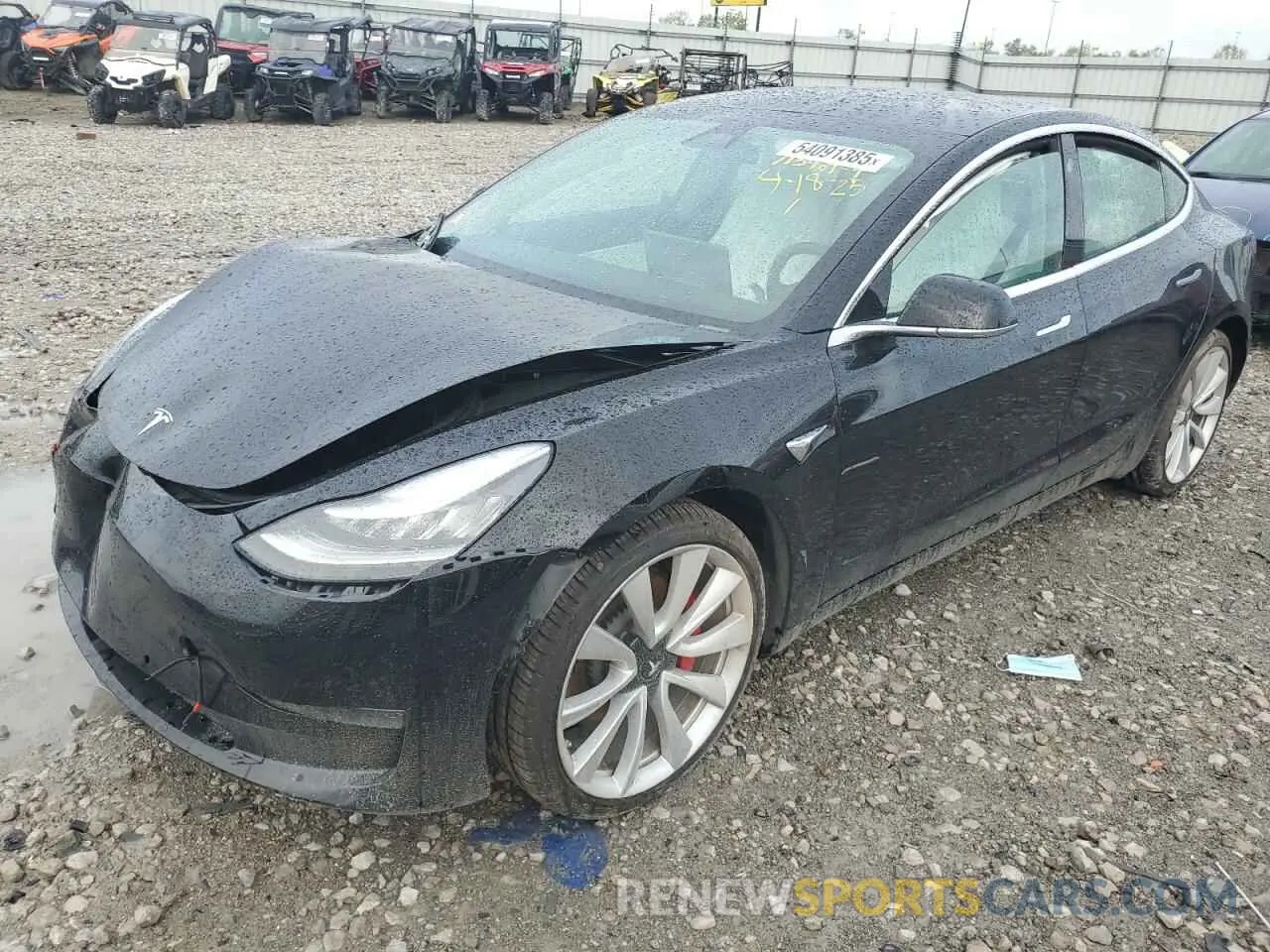 1 Photograph of a damaged car 5YJ3E1EB4KF407063 TESLA MODEL 3 2019