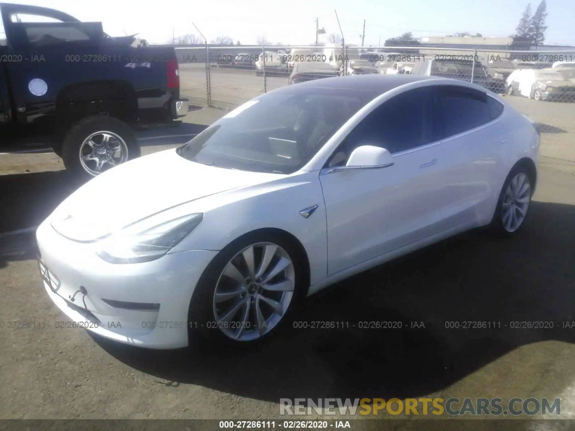 2 Photograph of a damaged car 5YJ3E1EB4KF413641 TESLA MODEL 3 2019