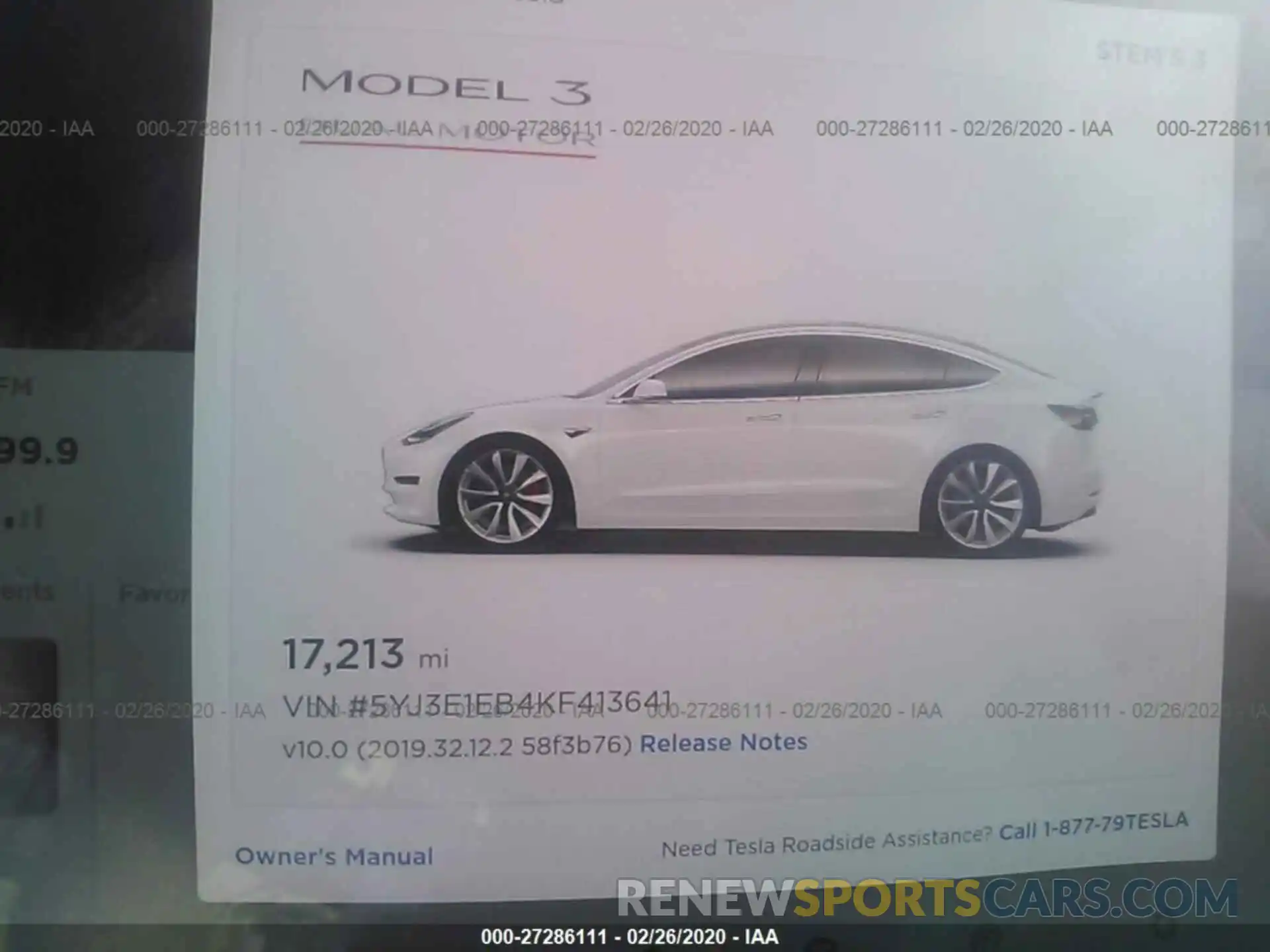 7 Photograph of a damaged car 5YJ3E1EB4KF413641 TESLA MODEL 3 2019