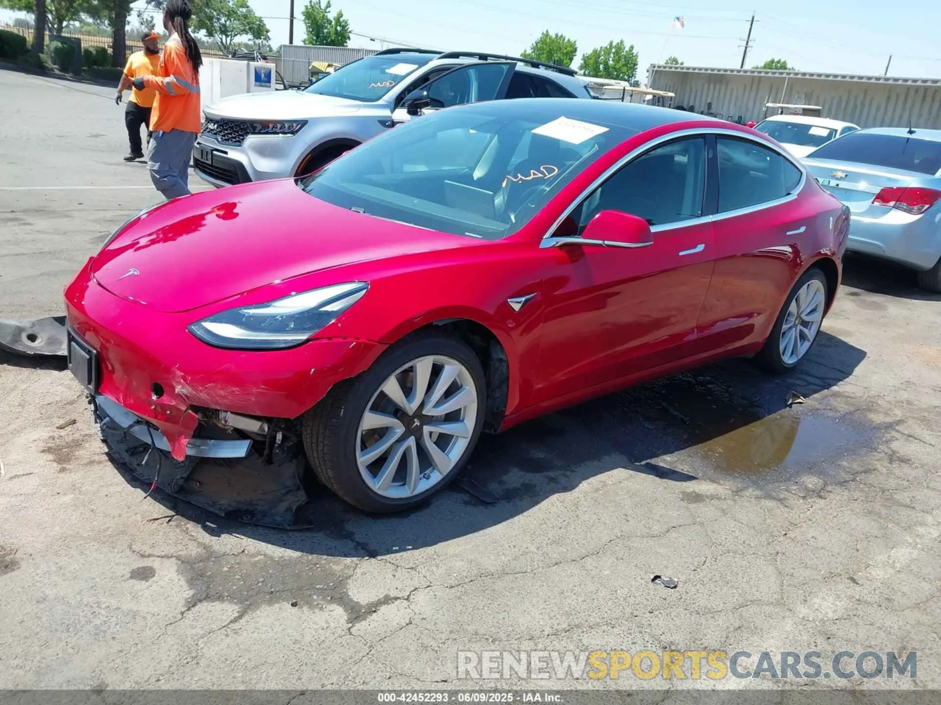 2 Photograph of a damaged car 5YJ3E1EB4KF418578 TESLA MODEL 3 2019