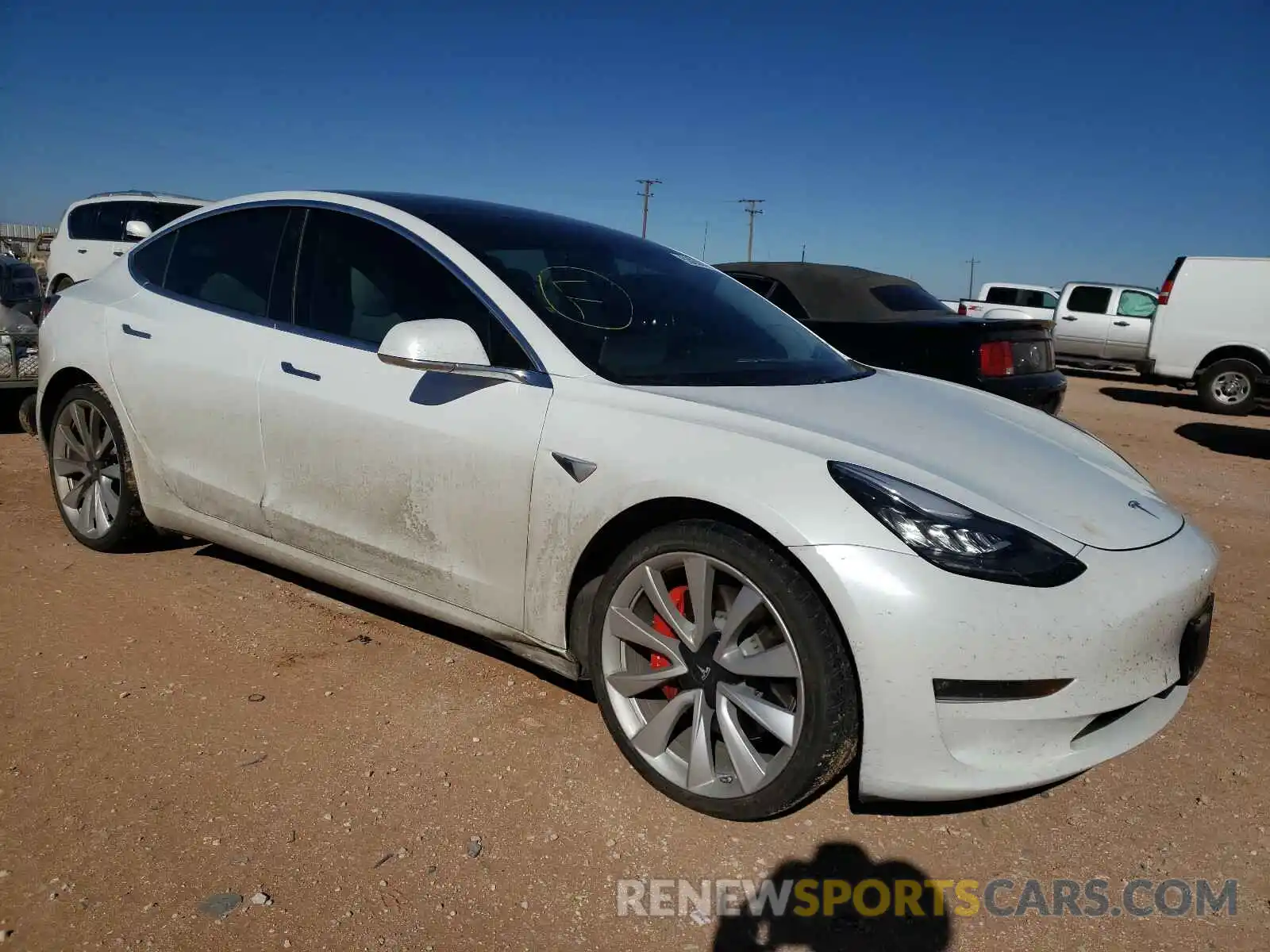 1 Photograph of a damaged car 5YJ3E1EB4KF422145 TESLA MODEL 3 2019