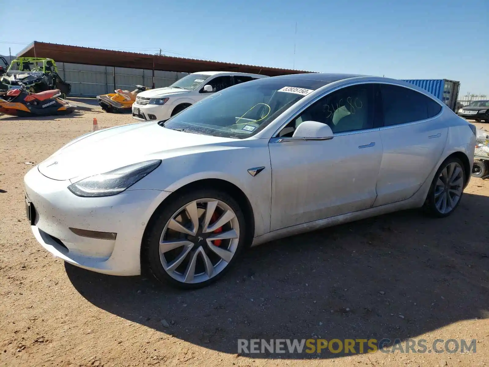 2 Photograph of a damaged car 5YJ3E1EB4KF422145 TESLA MODEL 3 2019