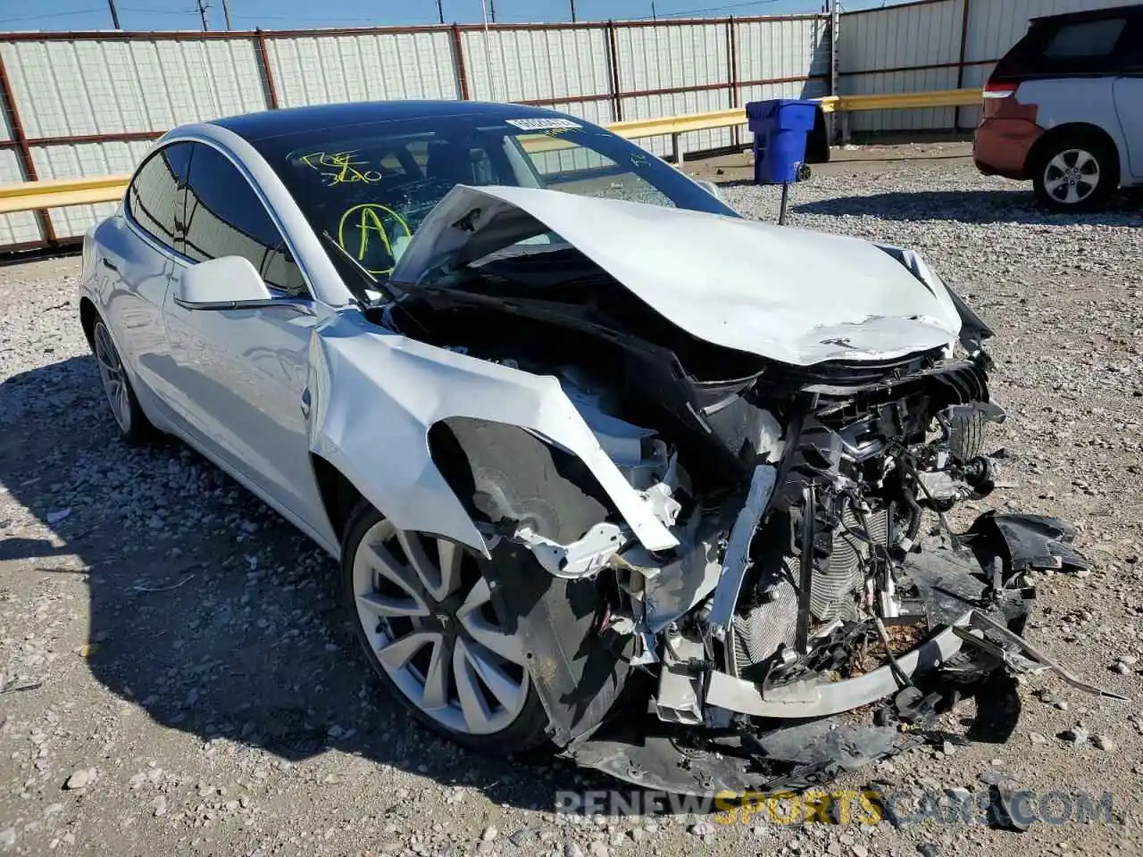 1 Photograph of a damaged car 5YJ3E1EB4KF429497 TESLA MODEL 3 2019