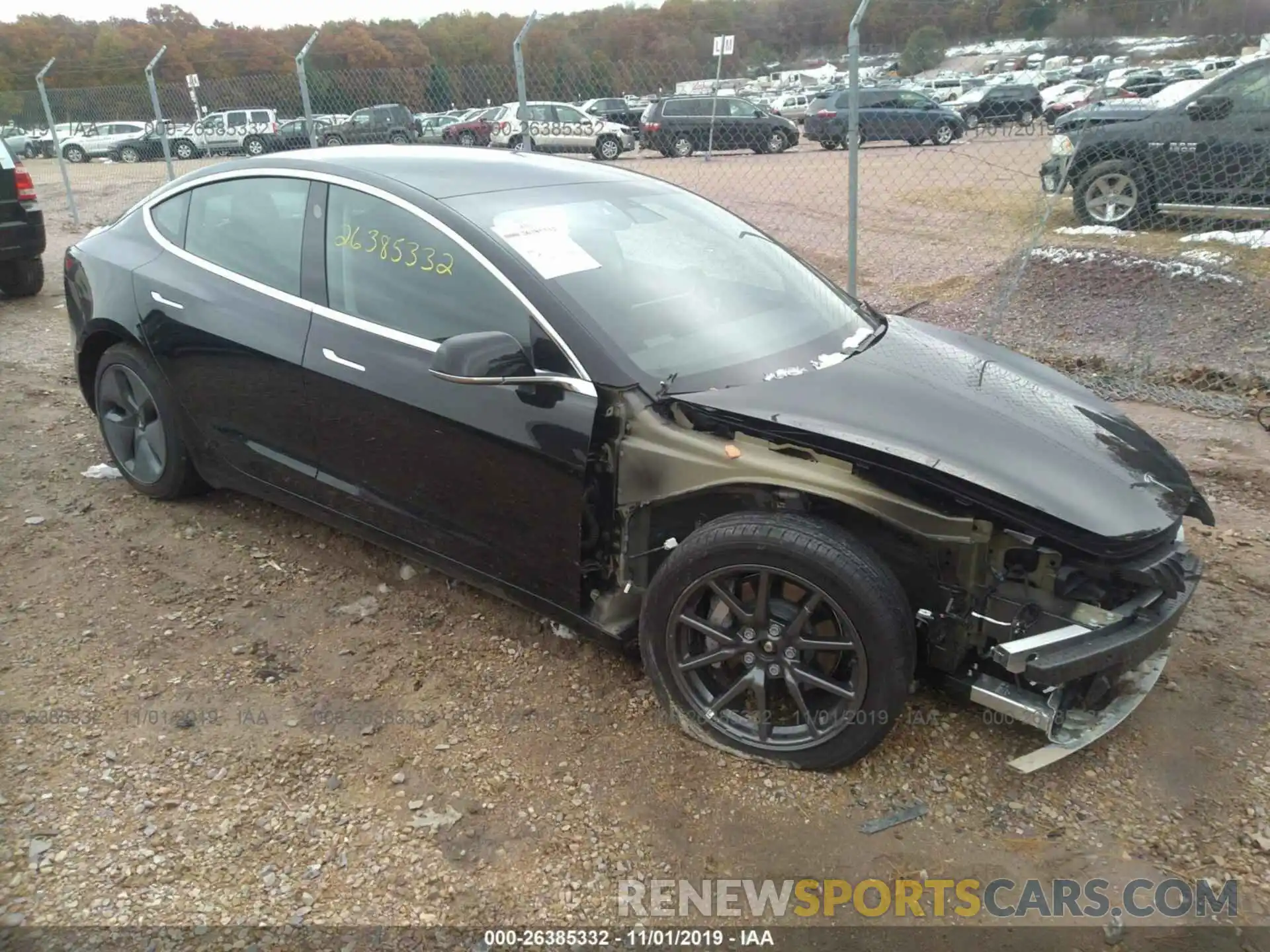 1 Photograph of a damaged car 5YJ3E1EB4KF432450 TESLA MODEL 3 2019