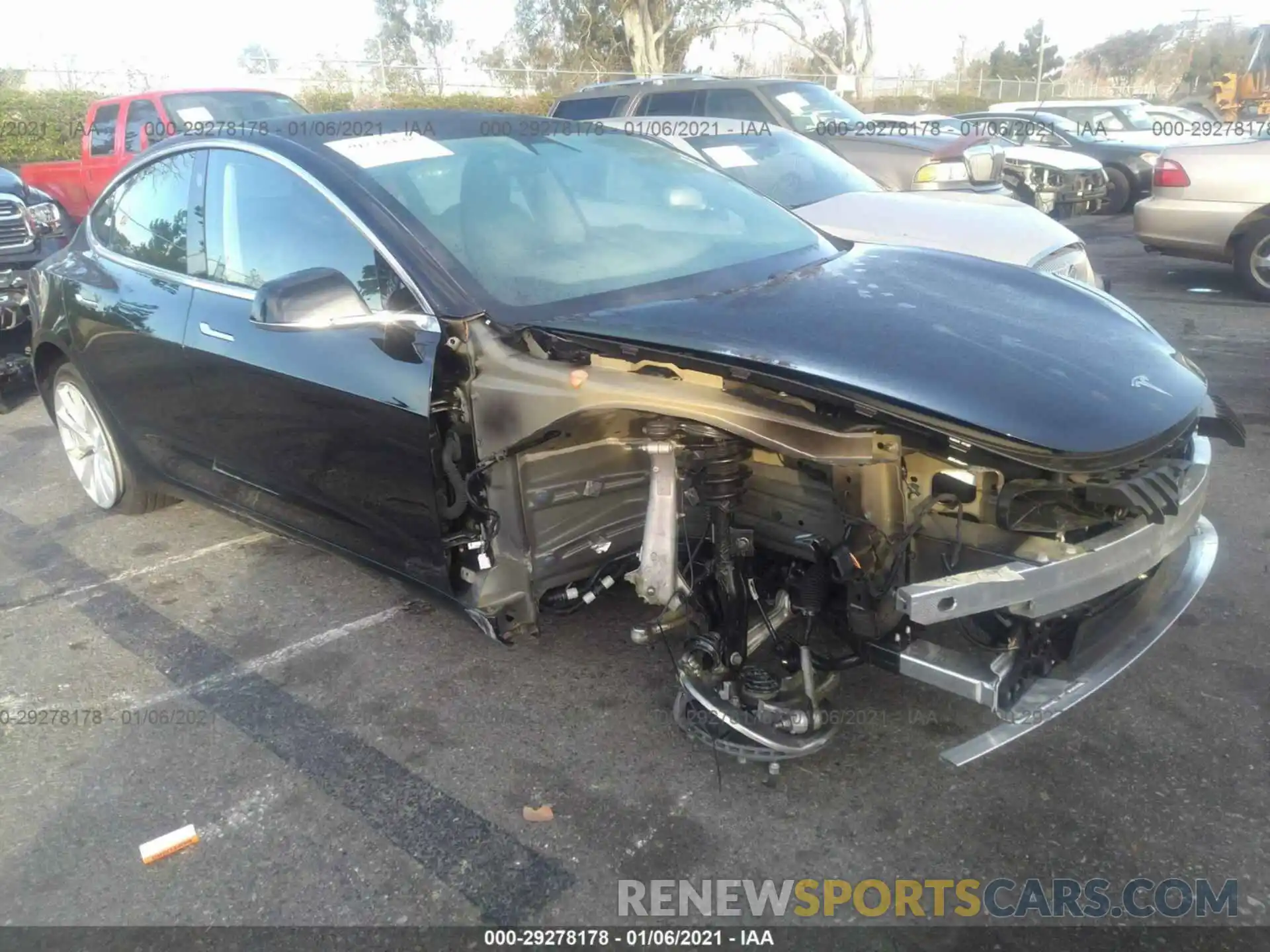 1 Photograph of a damaged car 5YJ3E1EB4KF433646 TESLA MODEL 3 2019